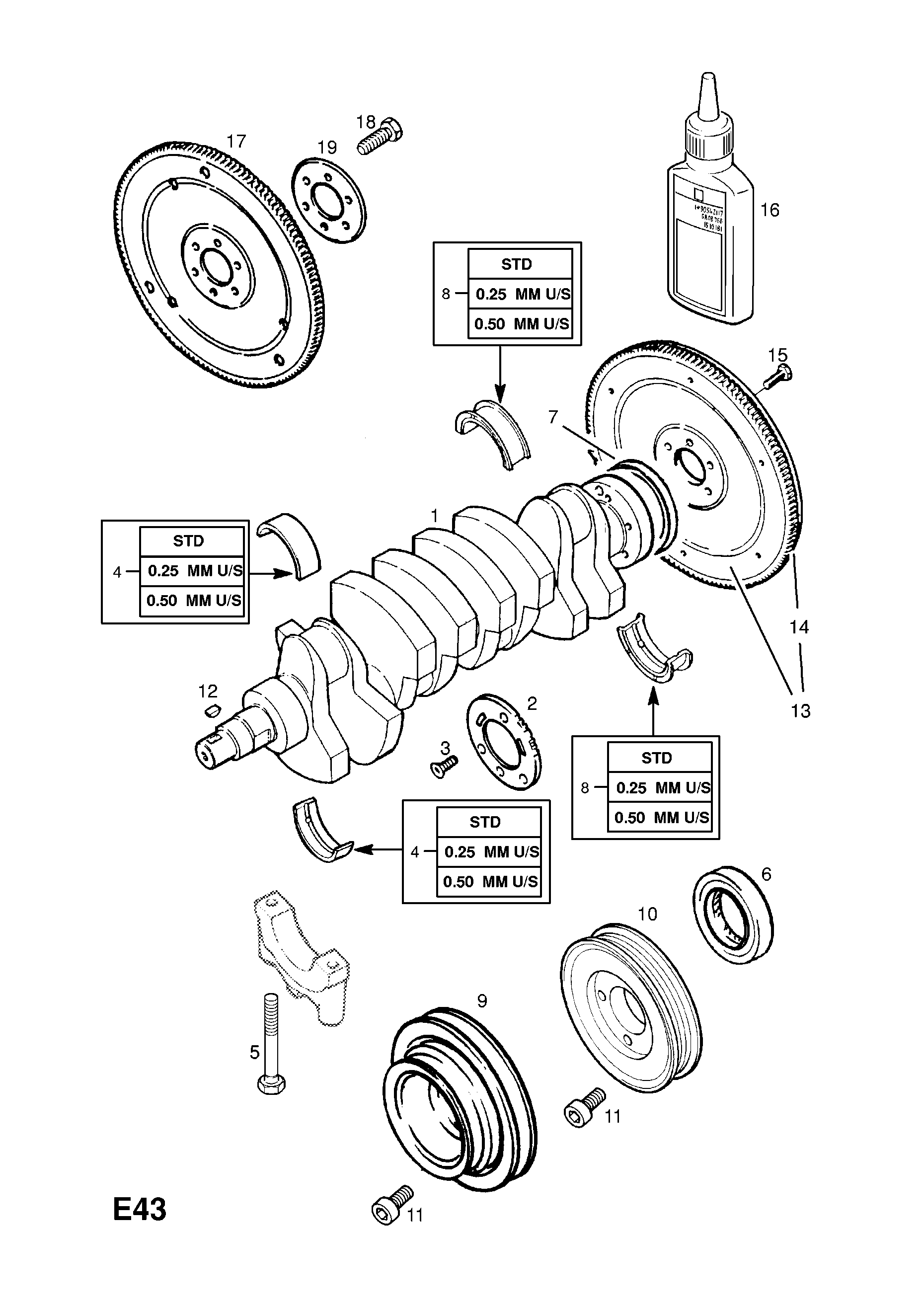 CRANKSHAFT BEARING GUIDE OPEL VECTRAA