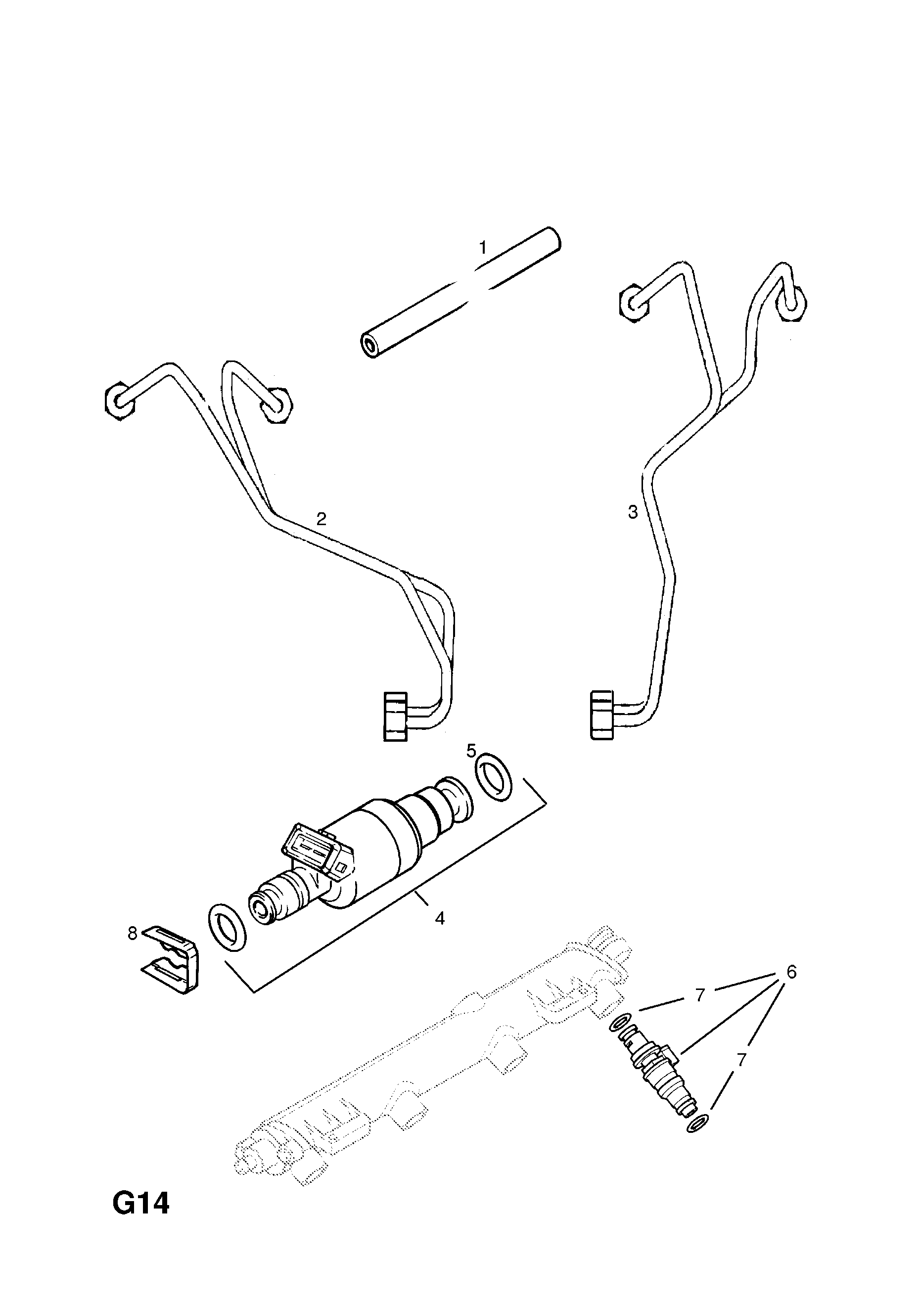 INJECTOR PIPES (CONTD.) <small><i>[X20DTL[LD3],X20DTH[LD1] ENGINES]</i></small>