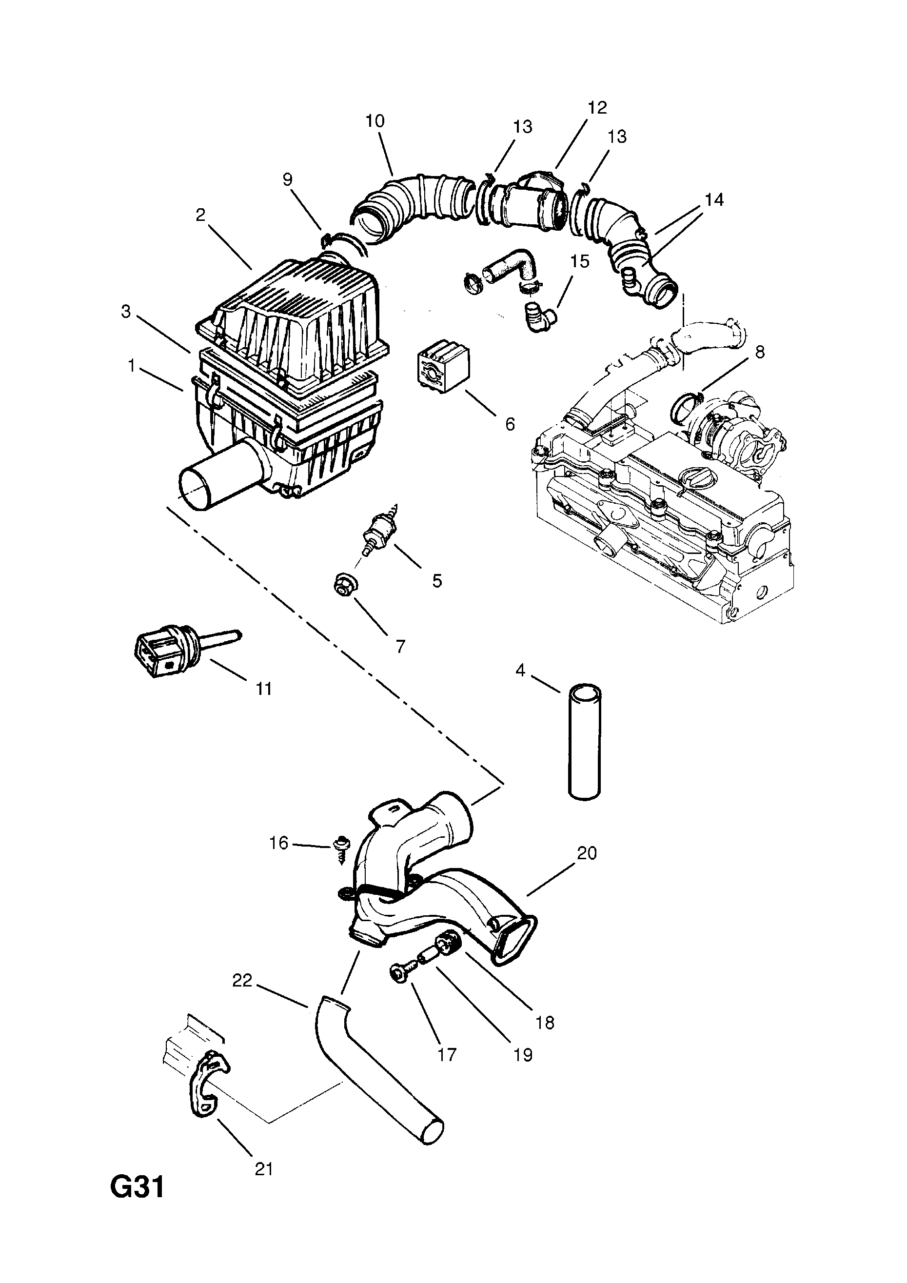 AIR CLEANER (CONTD.) <small><i>[X20DTL[LD3],X20DTH[LD1],Y20DTH[LBS/LD1/LP4],Y22DTR[L50/LRE] ENGINES]</i></small>