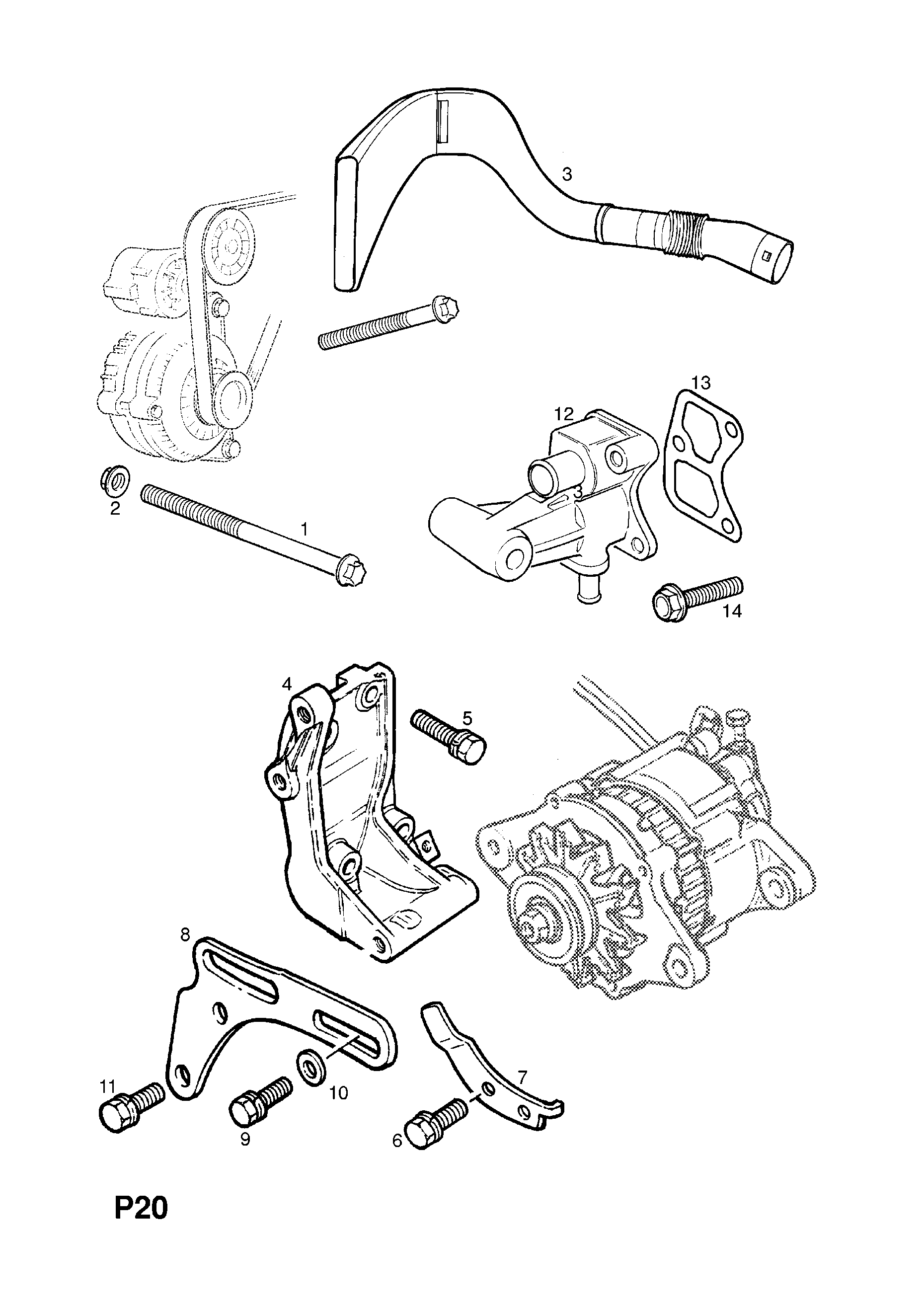 ALTERNATOR FITTINGS (CONTD.) <small><i>[X20DTL[LD3],X20DTH[LD1],Y20DTH[LBS/LD1/LP4],Y22DTR[L50/LRE] ENGINES]</i></small>