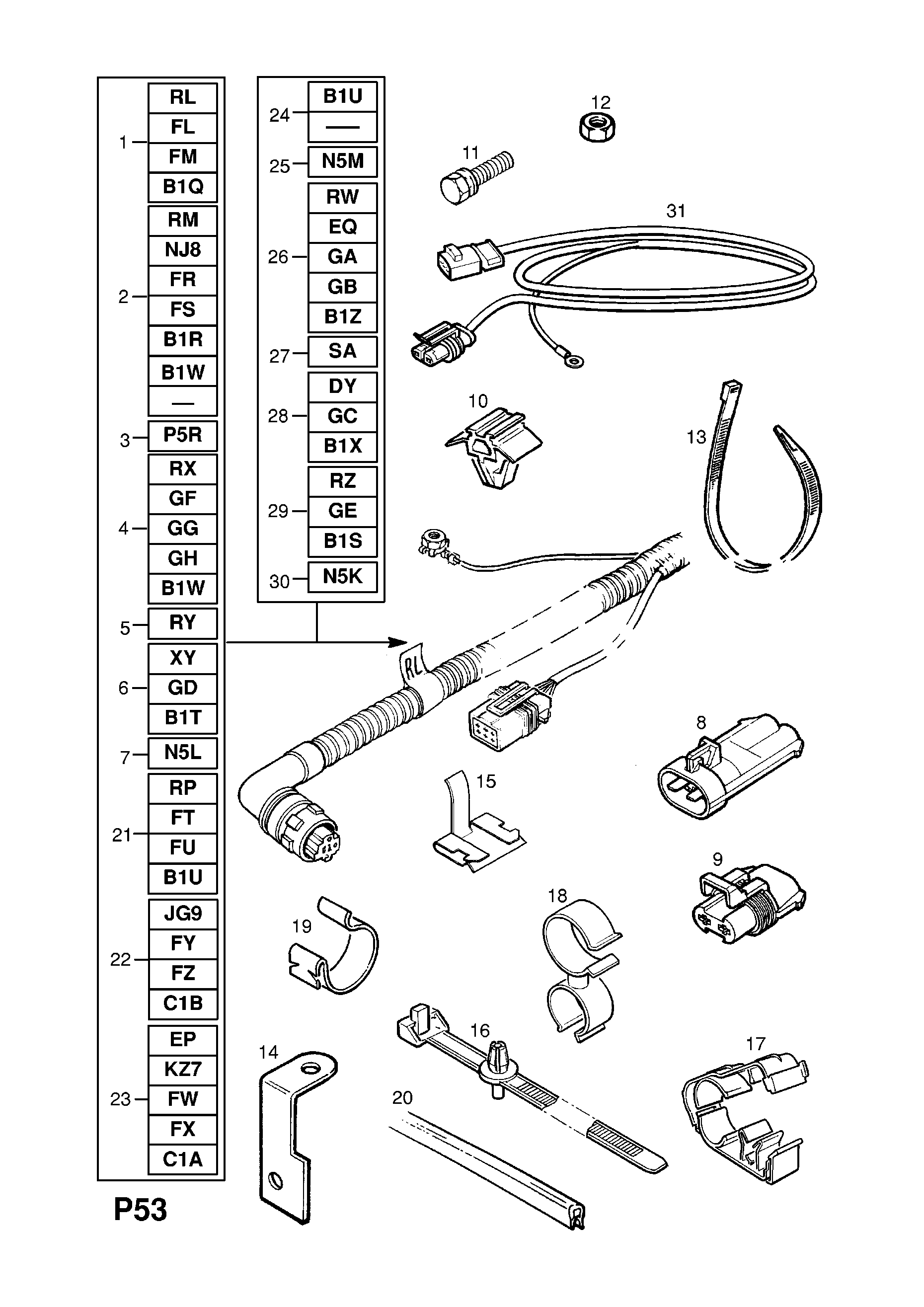 HEATER VALVE HARNESS <small><i>[FOR AIR CONDITIONING]</i></small>