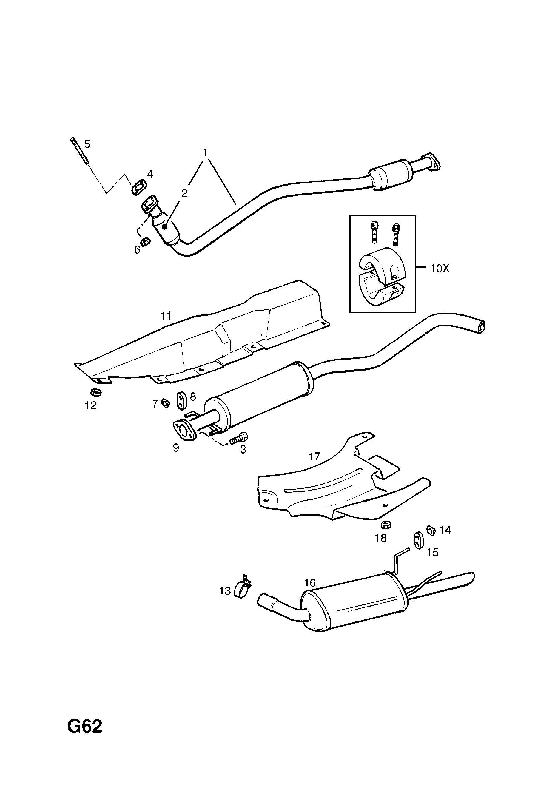 EXHAUST PIPE,SILENCER AND CATALYTIC CONVERTER (CONTD.) <small><i>[X17TD[LU8] ENGINE]</i></small>