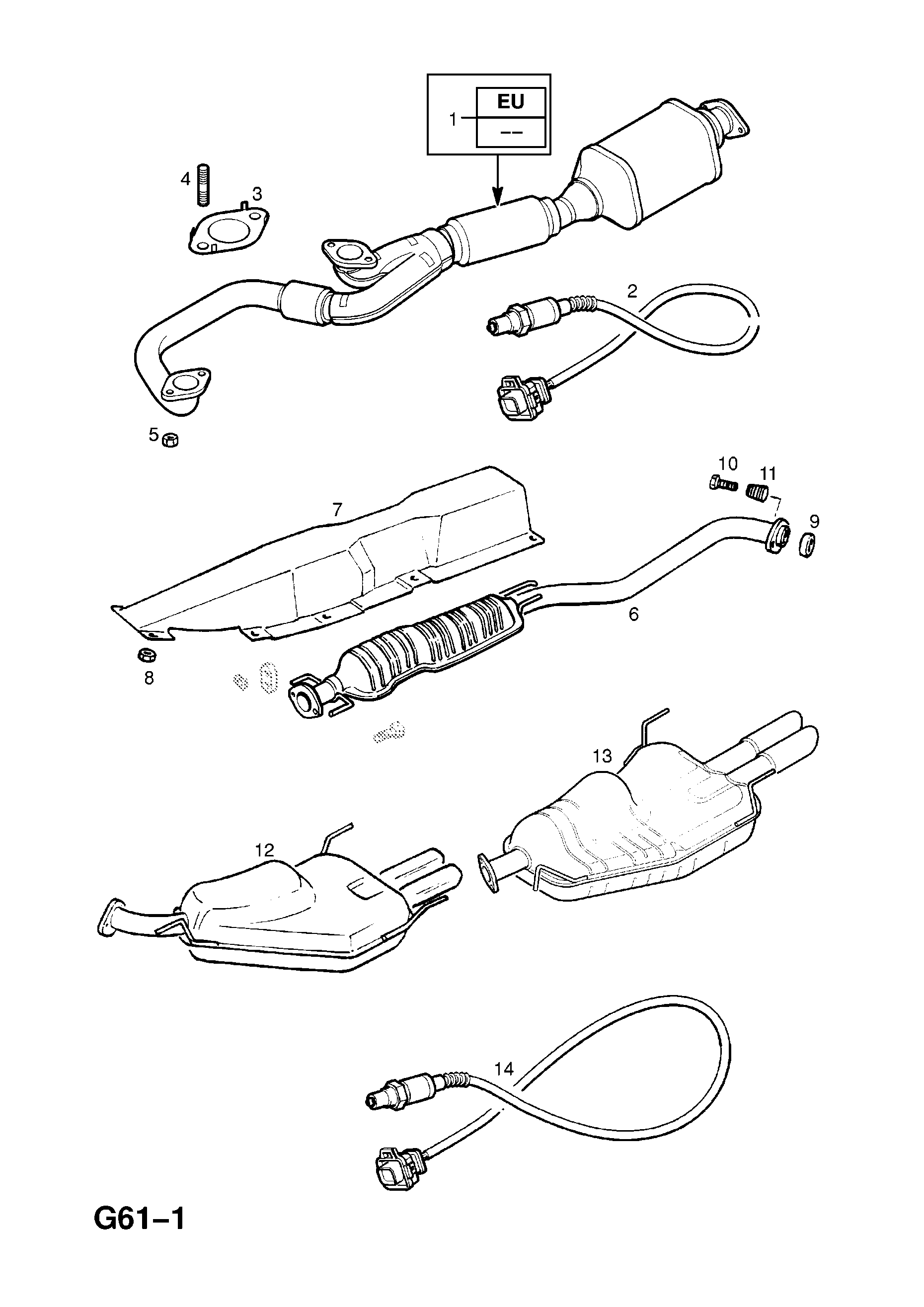 EXHAUST PIPE,SILENCER AND CATALYTIC CONVERTER (CONTD.) <small><i>[Y26SE[LY9] ENGINE]</i></small>