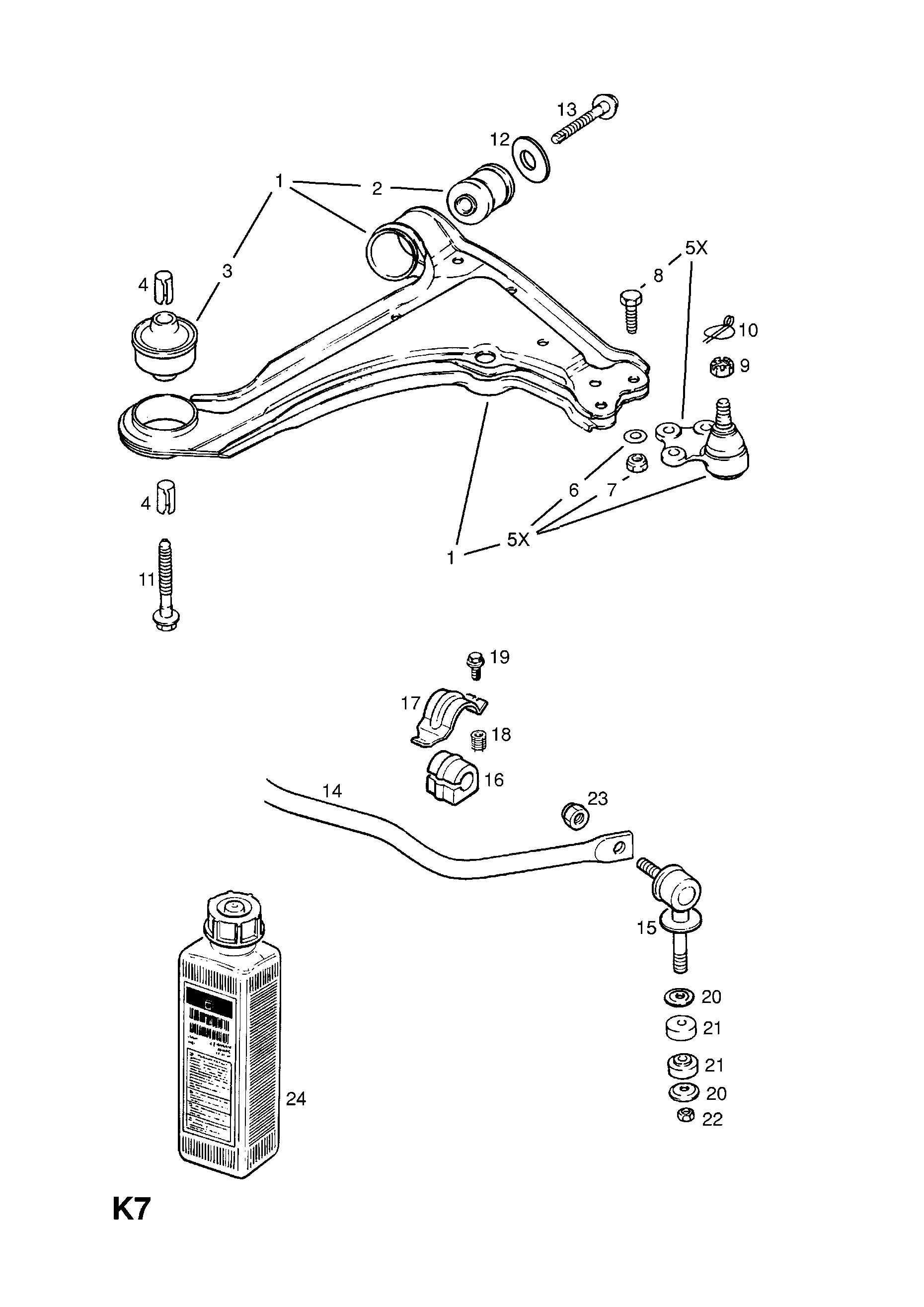 FRONT SUSPENSION ARM OPEL ASTRA CLASSIC