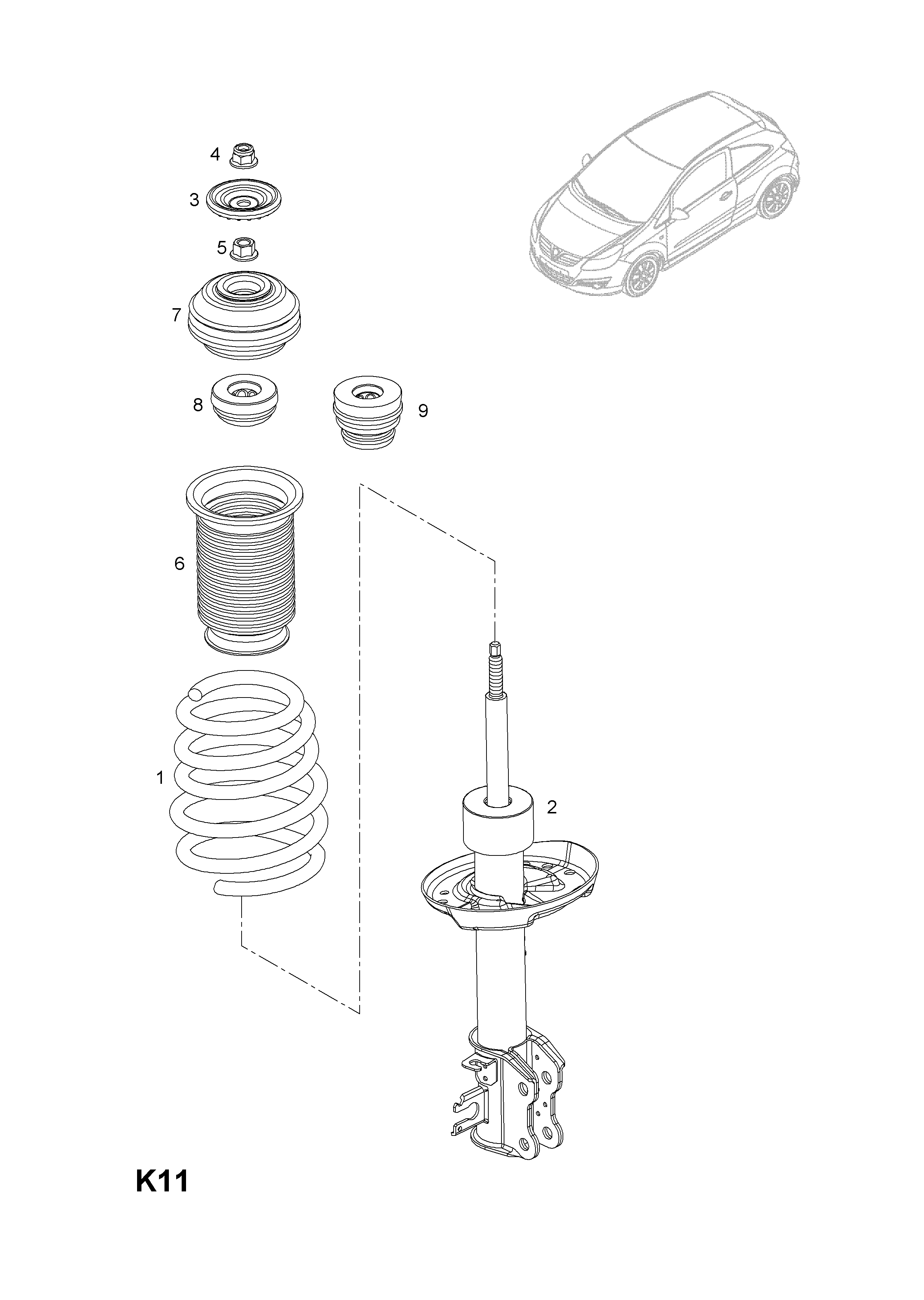 FRONT SHOCK ABSORBERS <small><i>[Z17DTR[LPL],A17DTS[LUD] DIESEL ENGINES]</i></small>