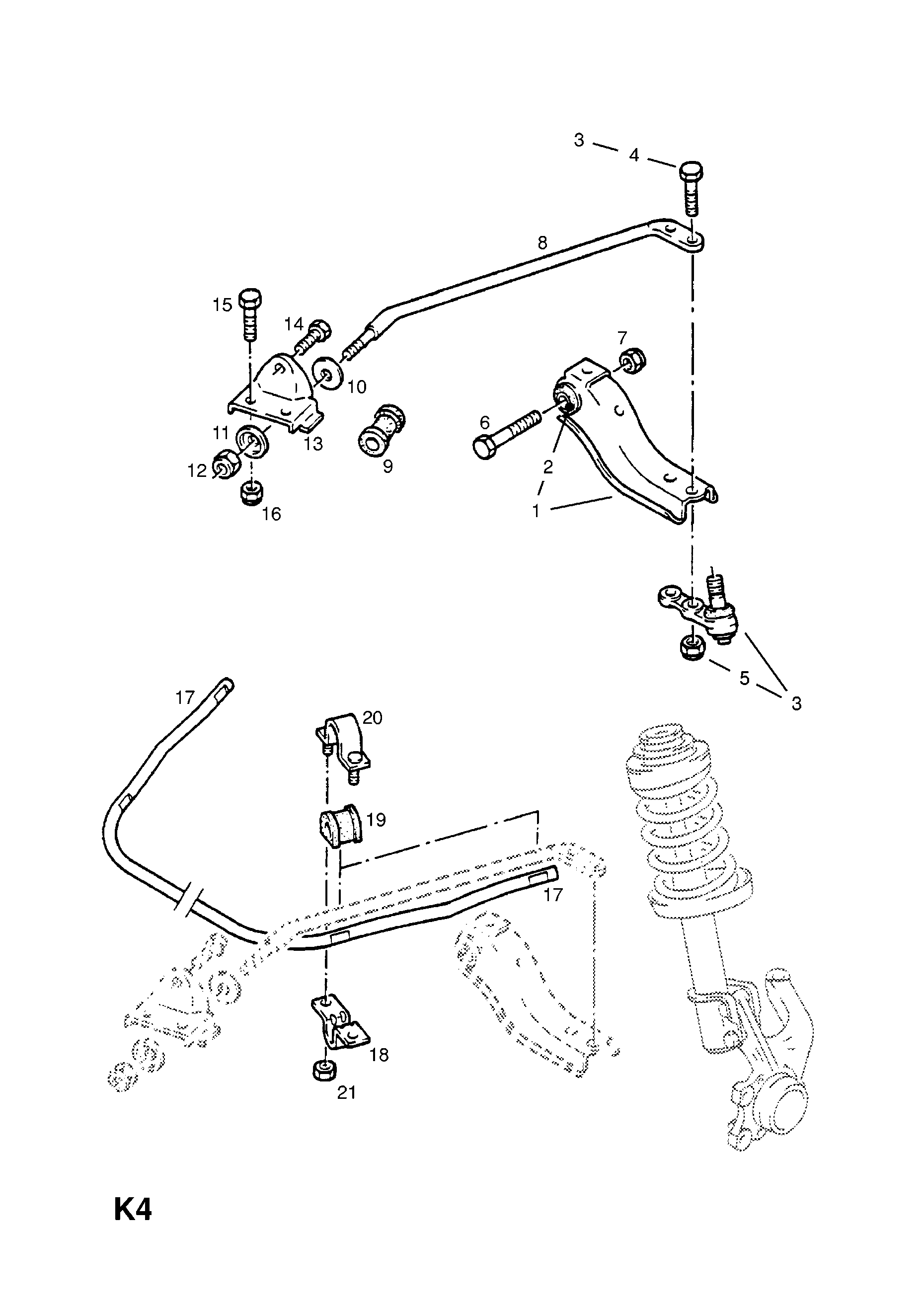 FRONT SUSPENSION STABILIZER BAR OPEL CORSAA