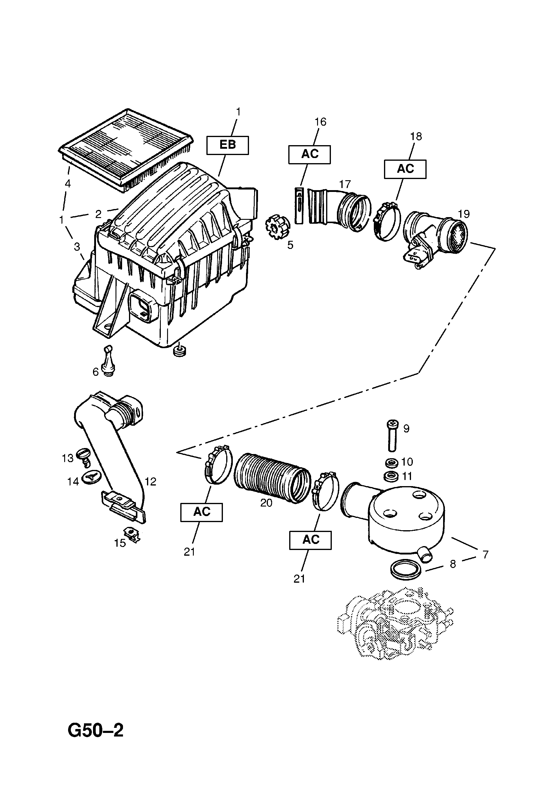 AIR CLEANER (CONTD.) <small><i>[X12XE[LW4] ENGINE]</i></small>