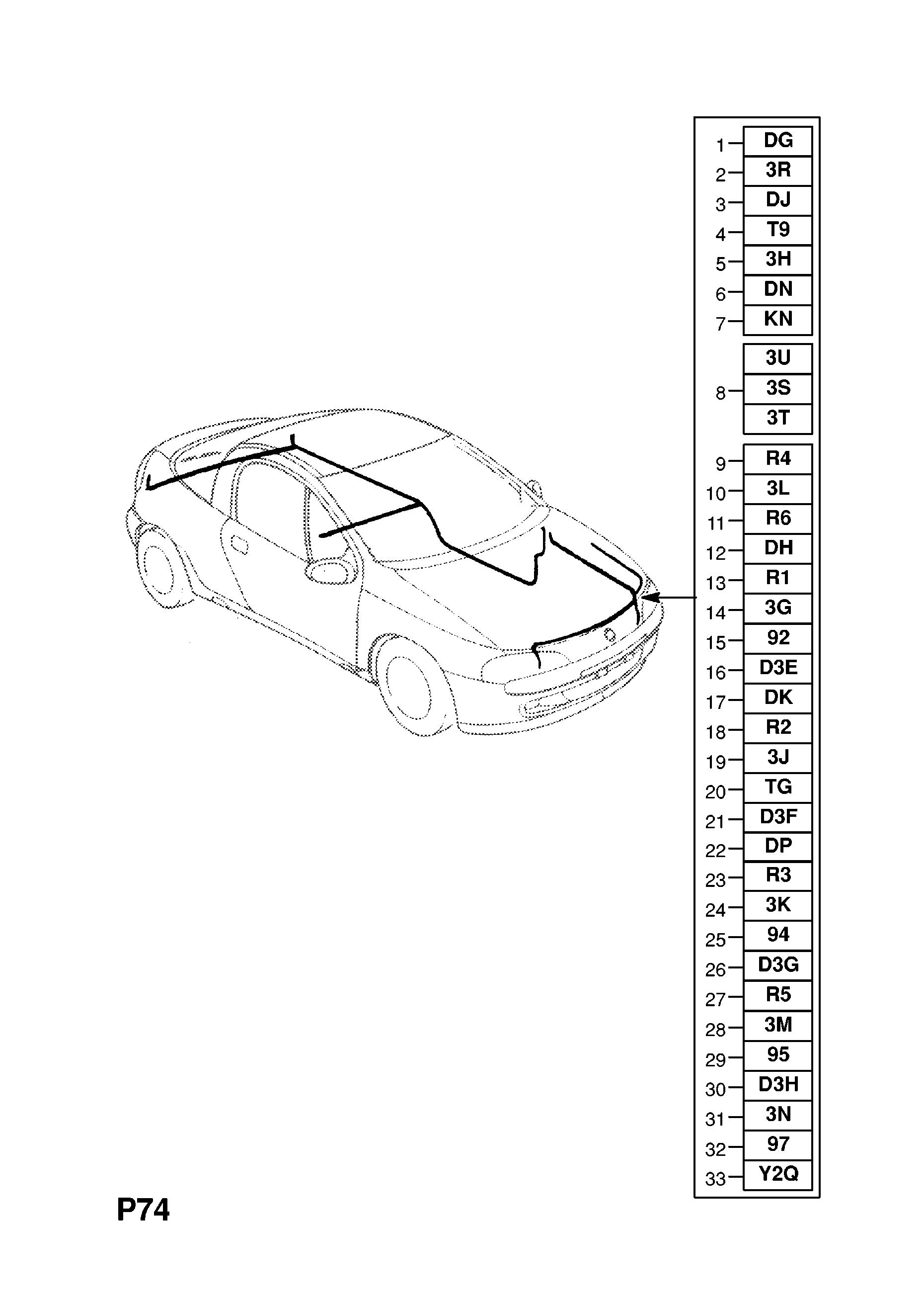 KABELSKI SNOP KAROSERIJE (NAST.) <small><i>[COUPE (75,F07) KORIŠTEN S ABS-OM]</i></small>