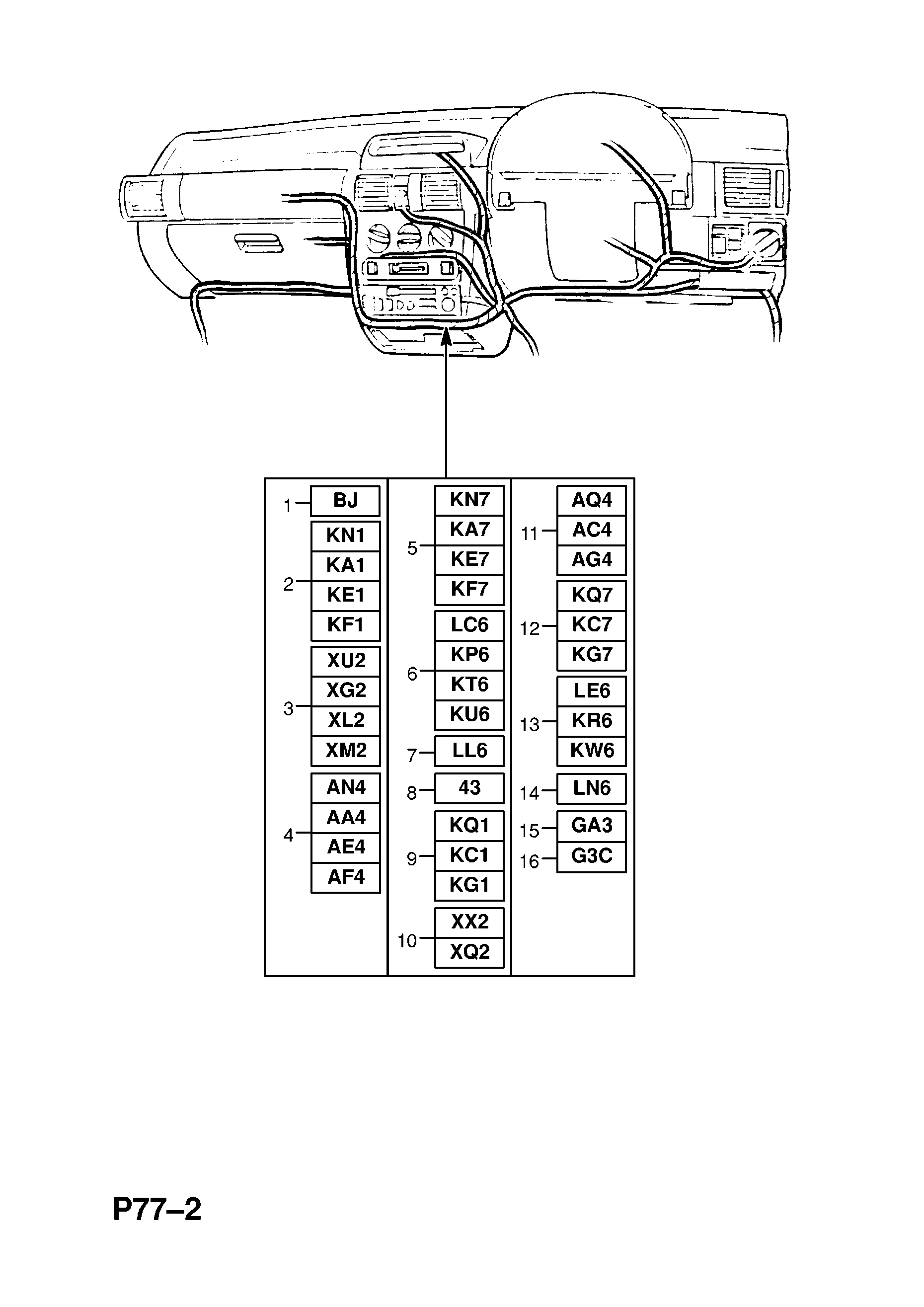 INSTRUMENT PANEL WIRING HARNESS (CONTD.) <small><i>[EXCEPT AIR CONDITIONING AND ANTI-THEFT WARNING SYSTEM (CONTD.) COUPE (75,F07) (CONTD.)]</i></small>