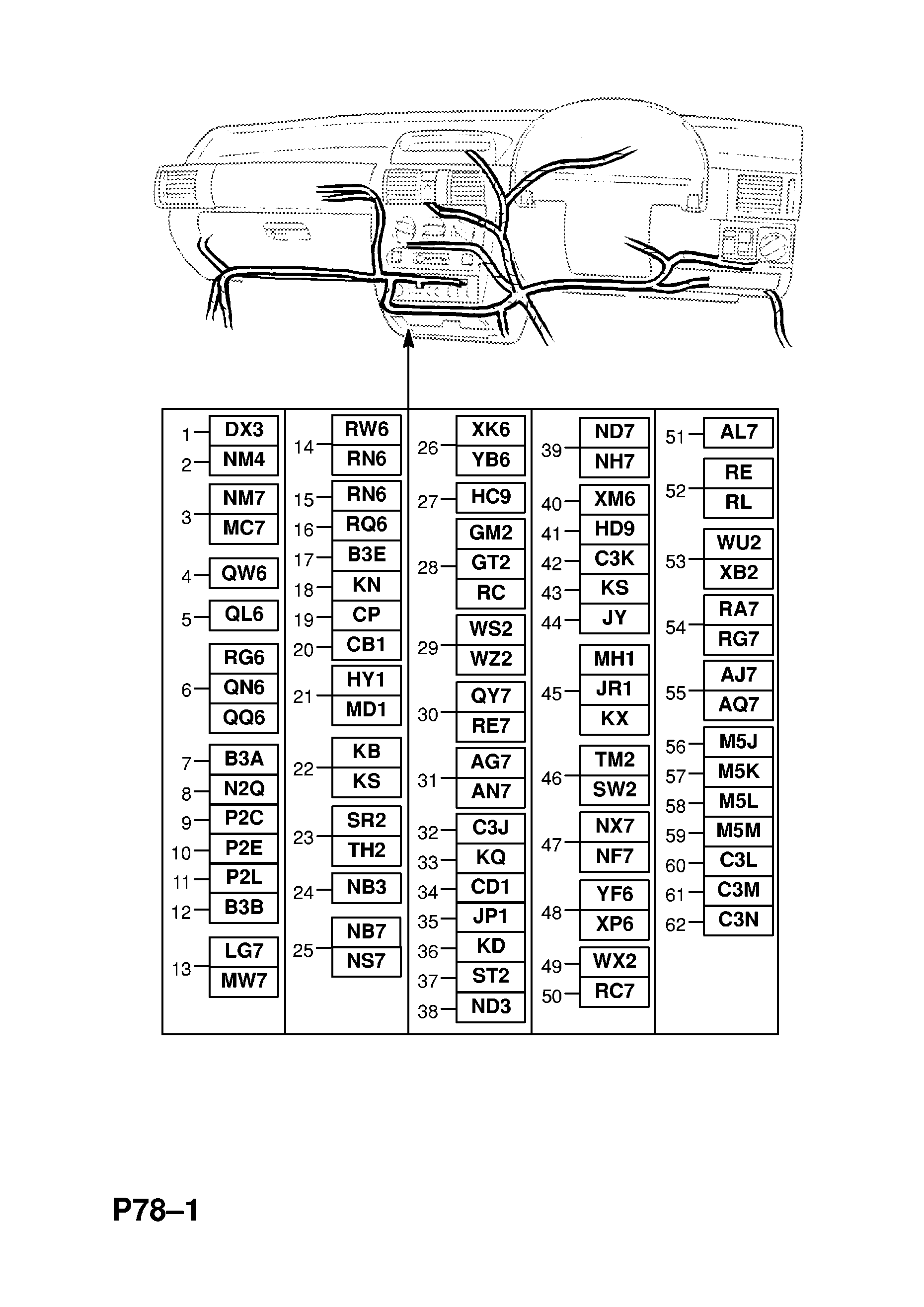 INSTRUMENT PANEL WIRING HARNESS (CONTD.) <small><i>[EXCEPT AIR CONDITIONING WITH ANTI-THEFT WARNING SYSTEM (CONTD.) COMBO,HATCH,VAN (71,73,78,79,F25,F08,F68,M68) (CONTD.)]</i></small>