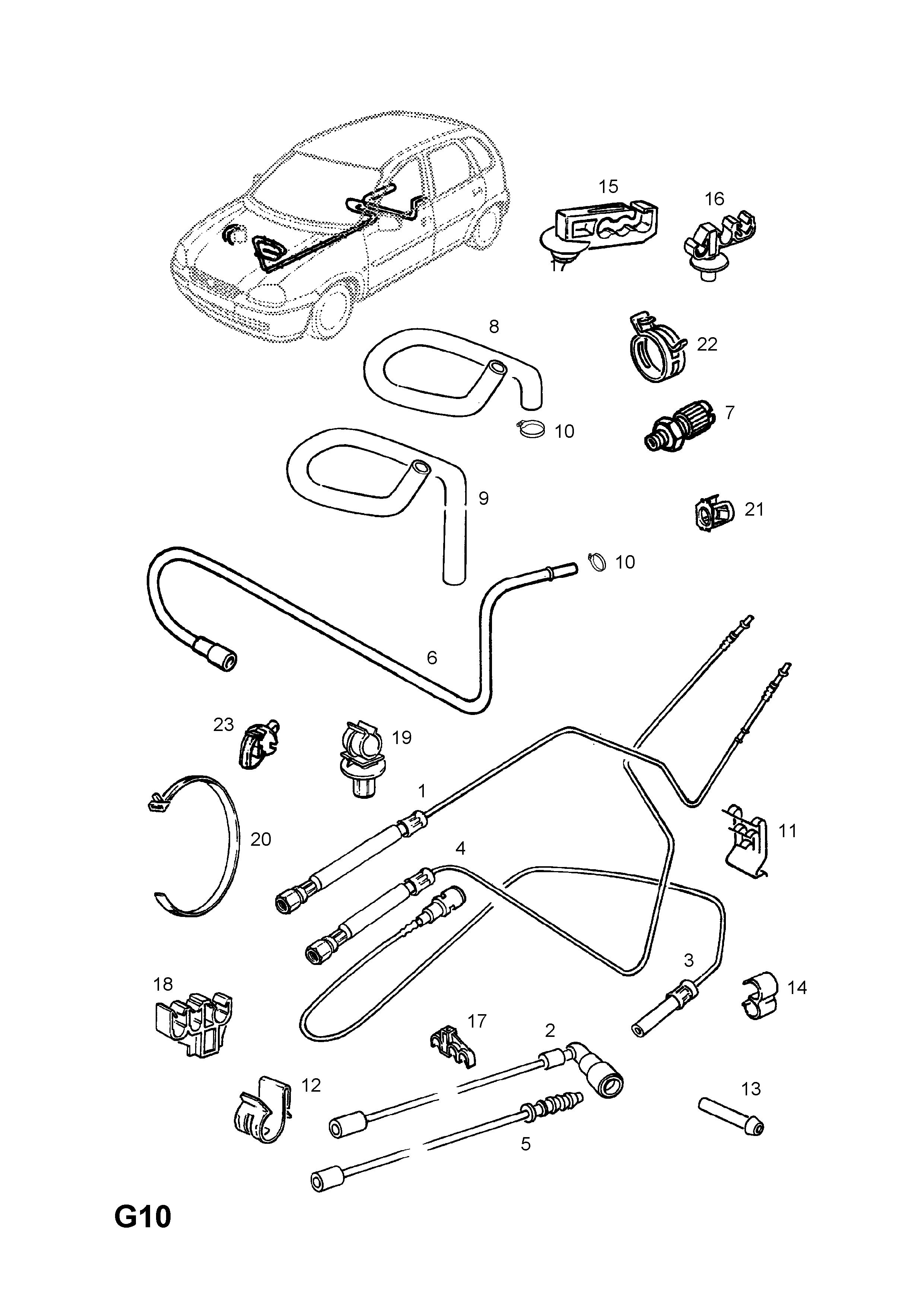 FUEL PIPES AND FITTINGS (CONTD.) <small><i>[C16SEL[L91],C16XE[L91],X16XE[L91] PETROL ENGINES]</i></small>