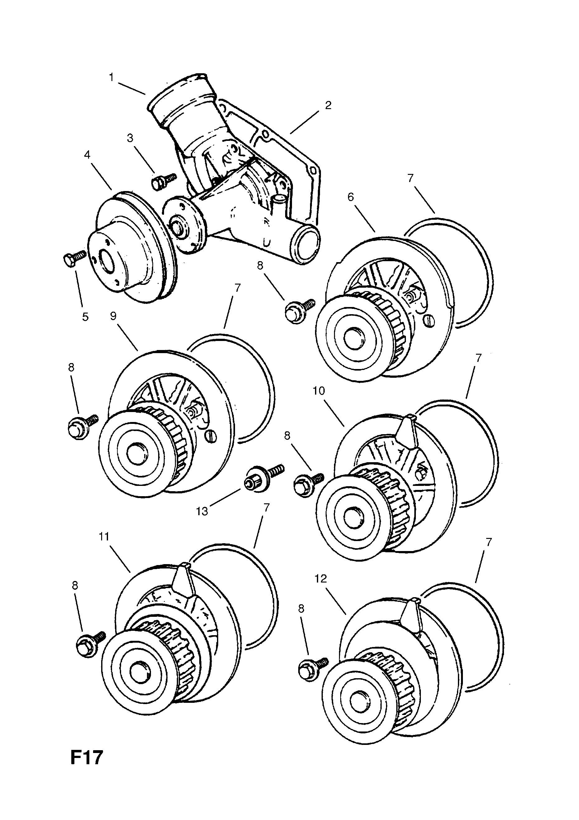 WATER PUMP AND FITTINGS <small><i>[16D[L53],16DA[L53] DIESEL ENGINES]</i></small>