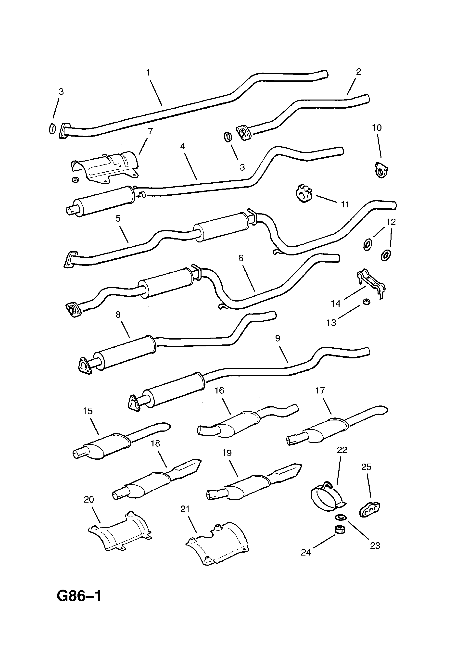 EXHAUST PIPE,SILENCER AND CATALYTIC CONVERTER (CONTD.) <small><i>[C13N[L72] PETROL ENGINE]</i></small>