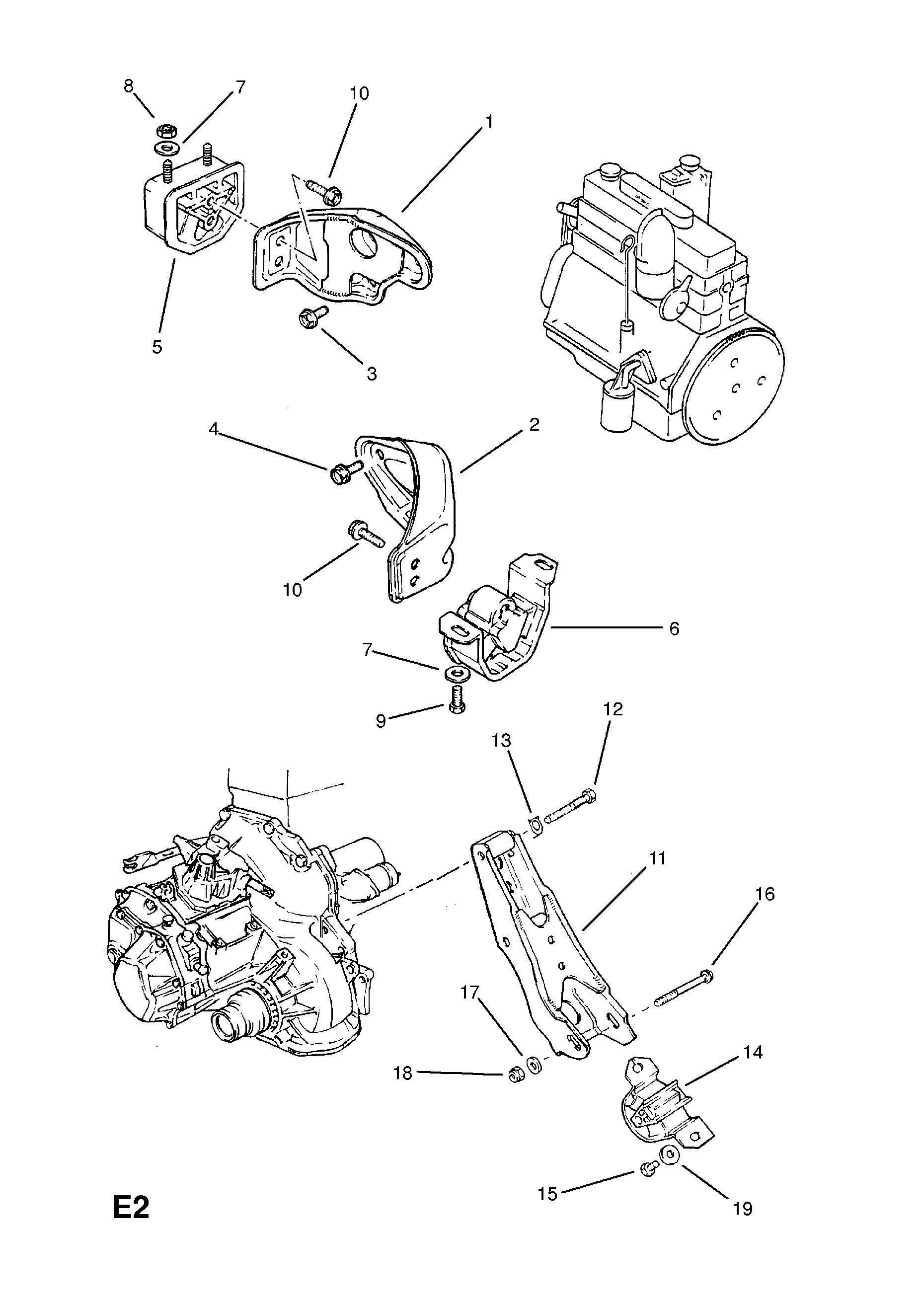 ENGINE MOUNTINGS <small><i>[REAR MOUNTINGS]</i></small>