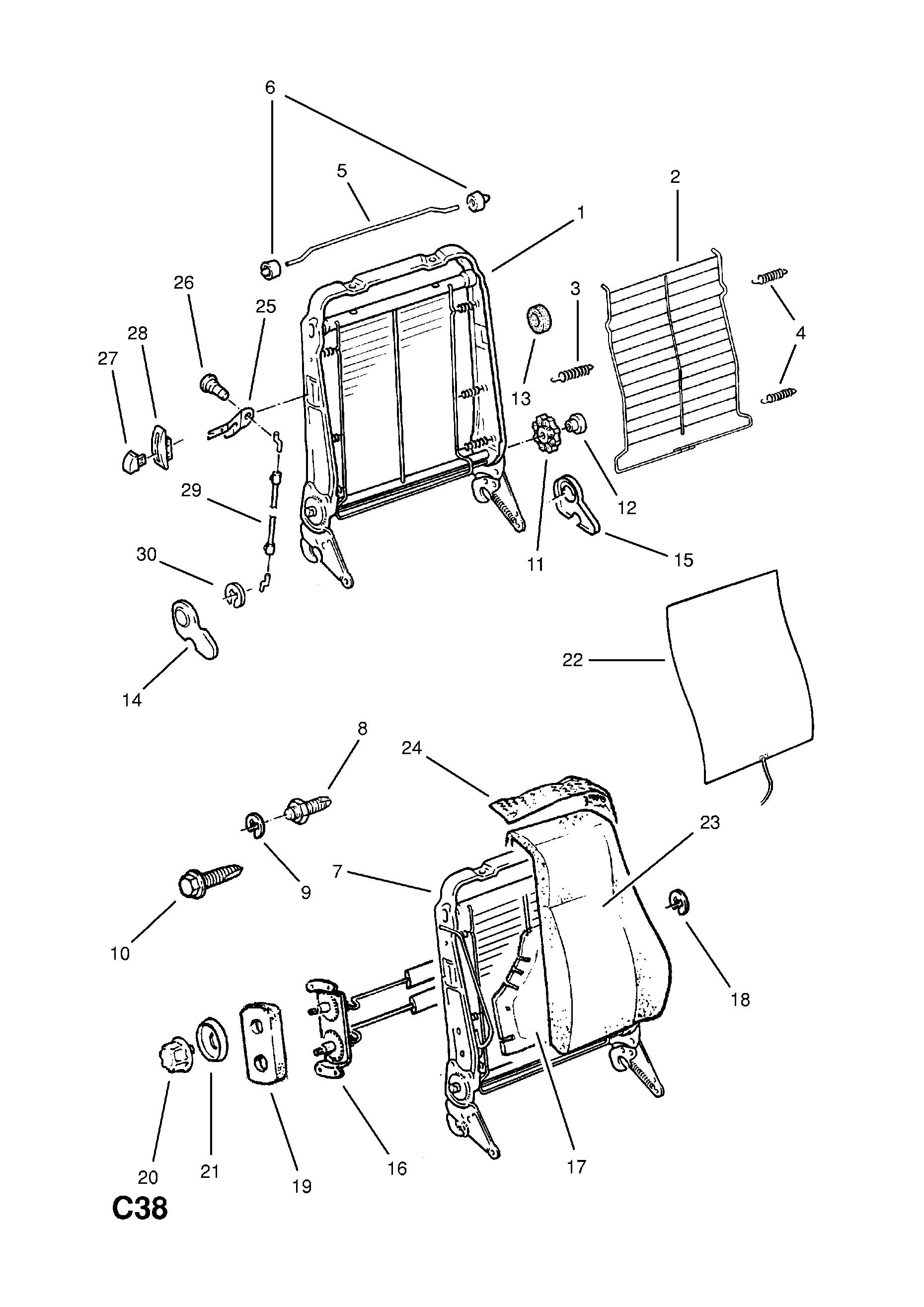 ADJUSTER MECHANISM COVERS <small><i>[HATCH,CONVERTIBLE,SALOON,ESTATE (43,44,46,49)]</i></small>