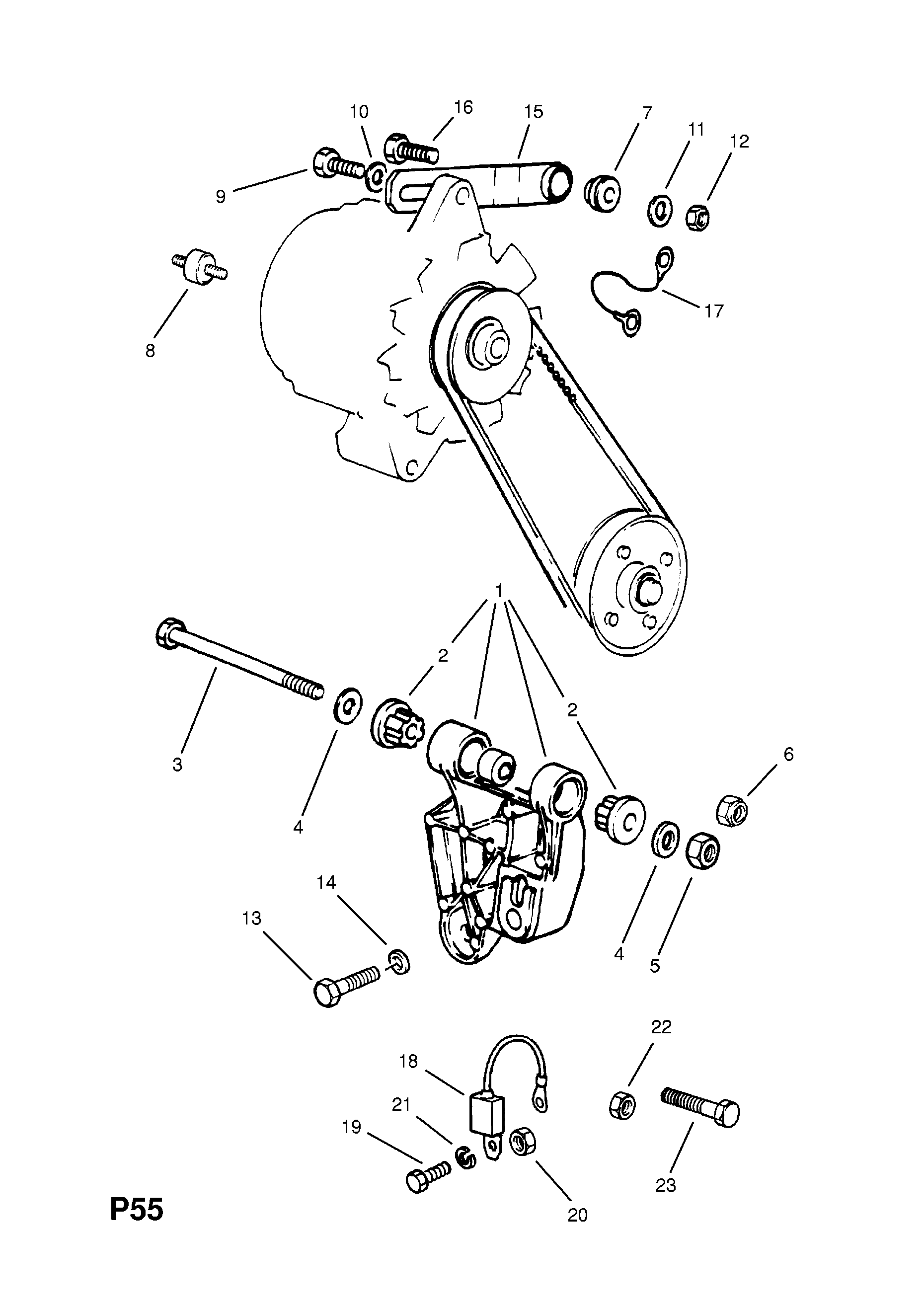 ALTERNATOR FITTINGS (CONTD.) <small><i>[13N[LY1],13NB[LY1],13S[LX9],C13N[L72] PETROL ENGINES]</i></small>