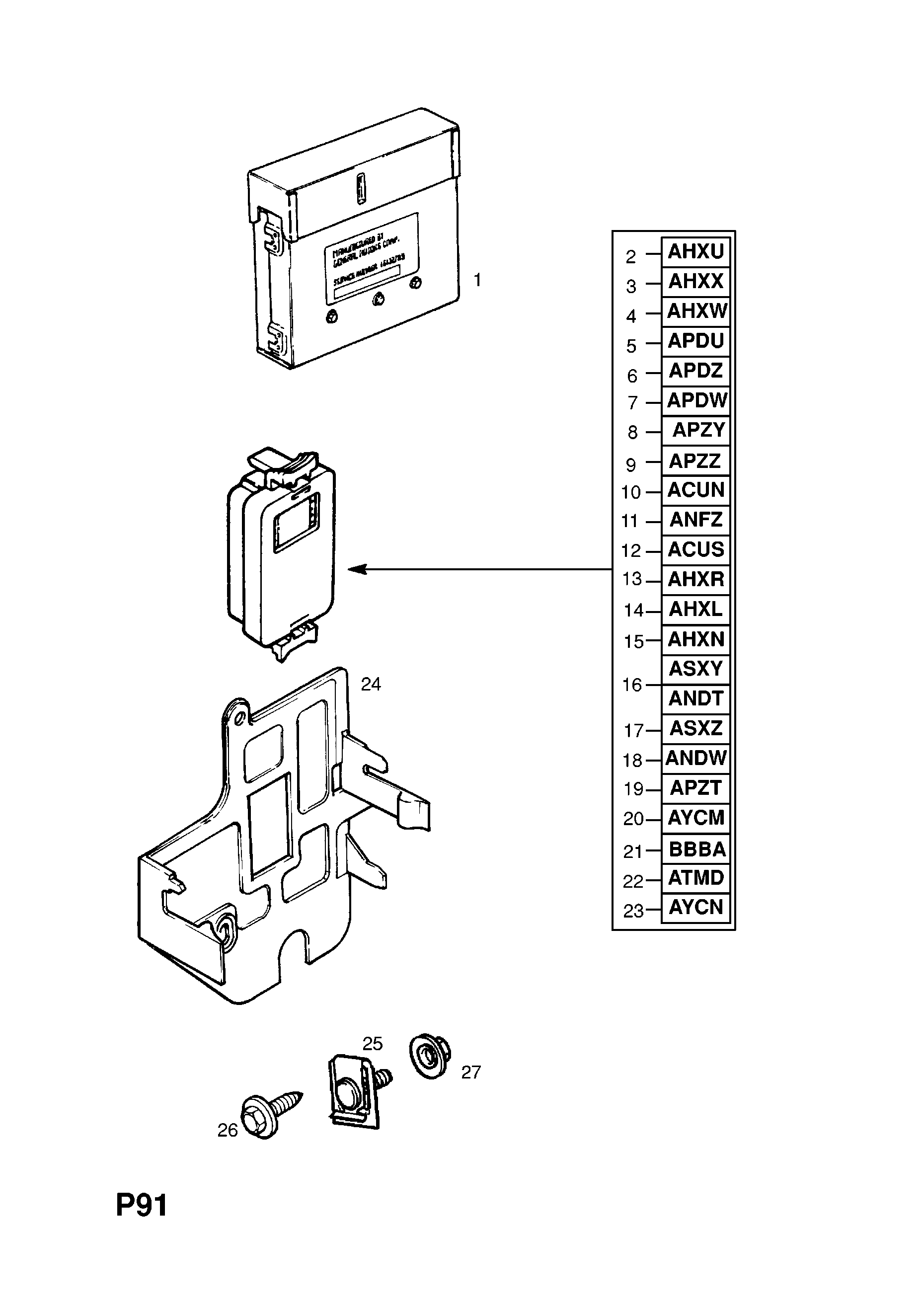 FUEL INJECTION CONTROL UNIT (CONTD.) <small><i>[E16NZ[L73],C16LZ[L73],C16NZ[L73] PETROL ENGINES]</i></small>