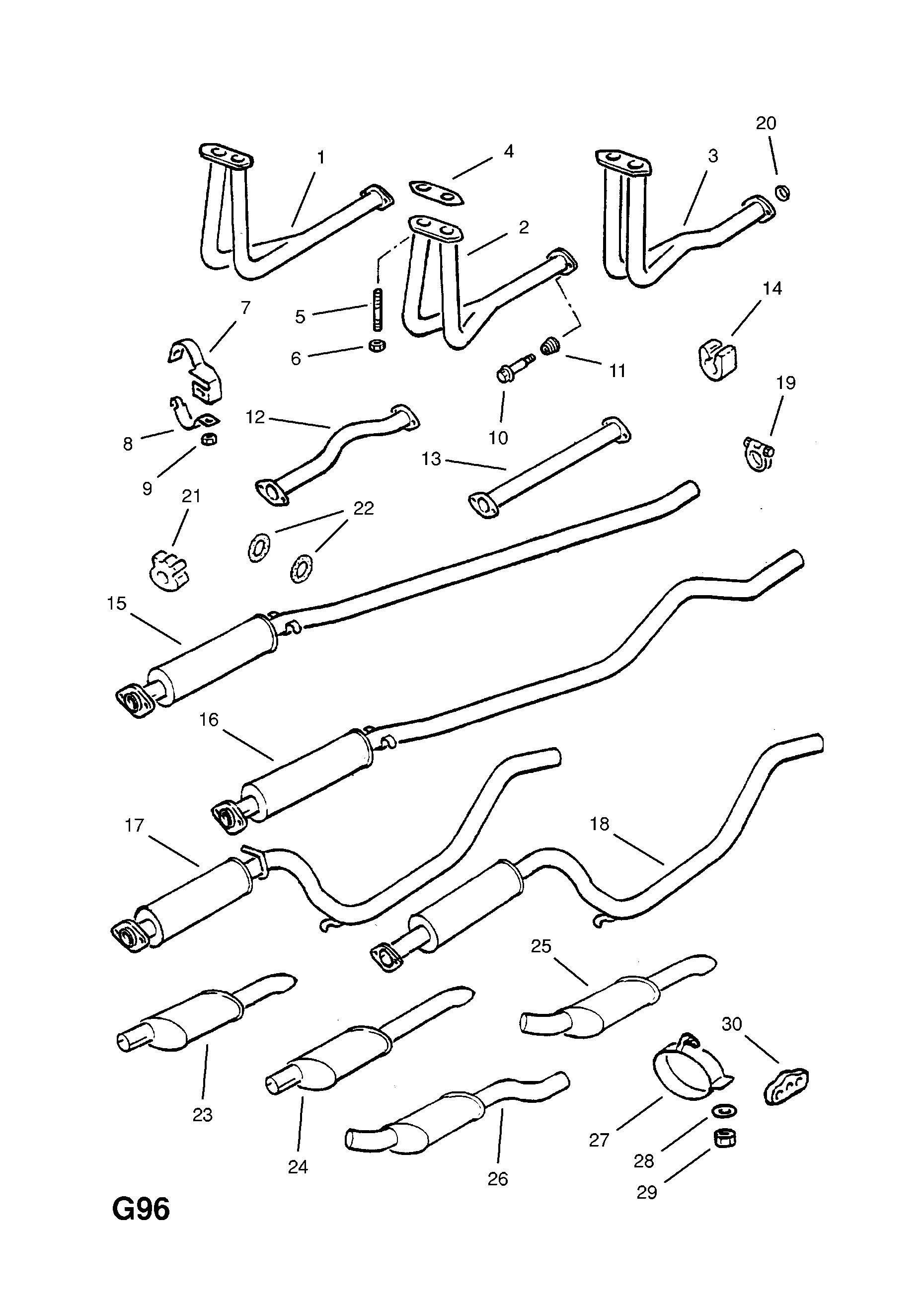 EXHAUST PIPE,SILENCER AND CATALYTIC CONVERTER (CONTD.) <small><i>[17D[LU7],17DR[LU7] DIESEL ENGINES]</i></small>