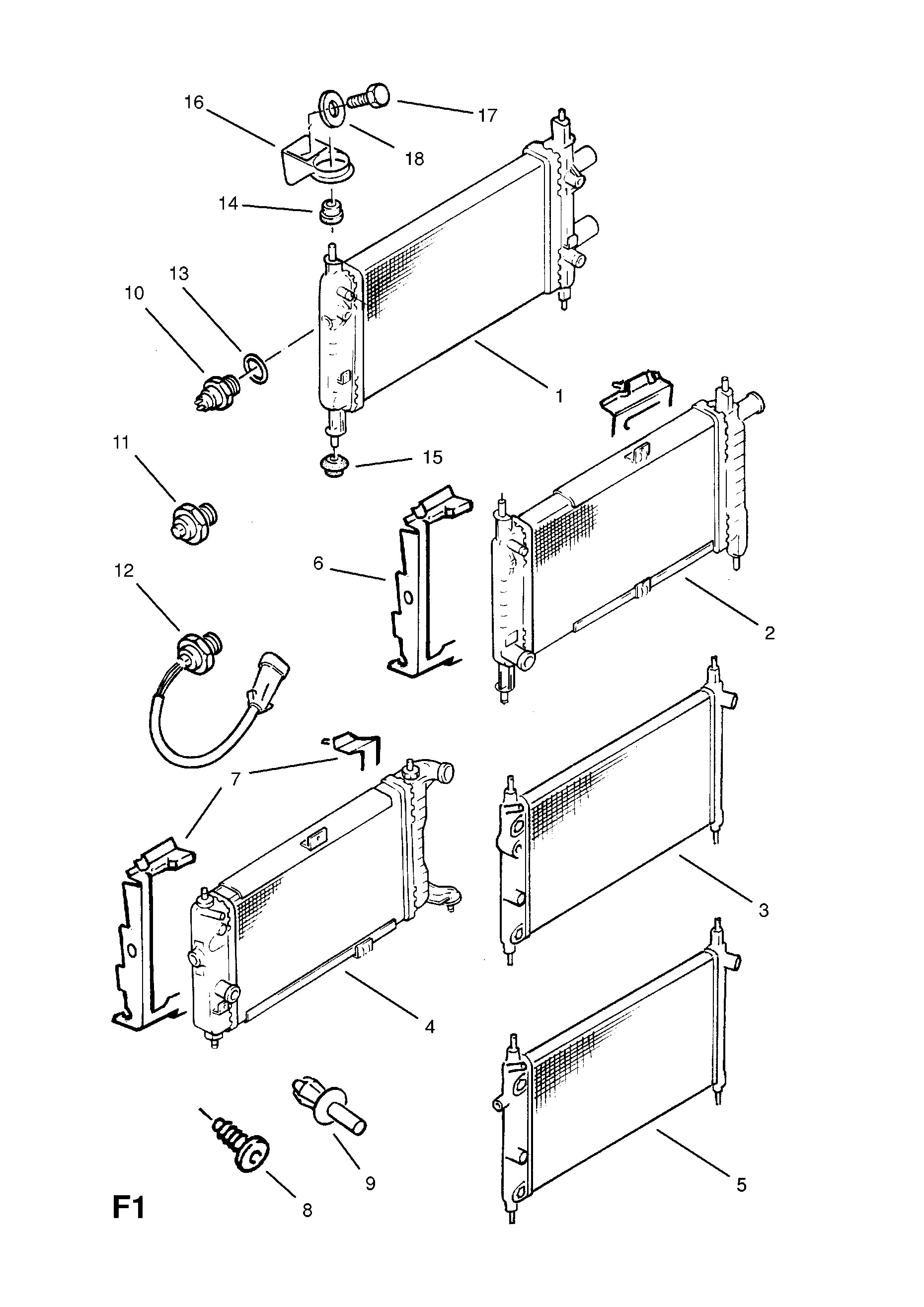 RADIATOR MOUNTING PARTS <small><i>[EXCEPT DIESEL ENGINES]</i></small>