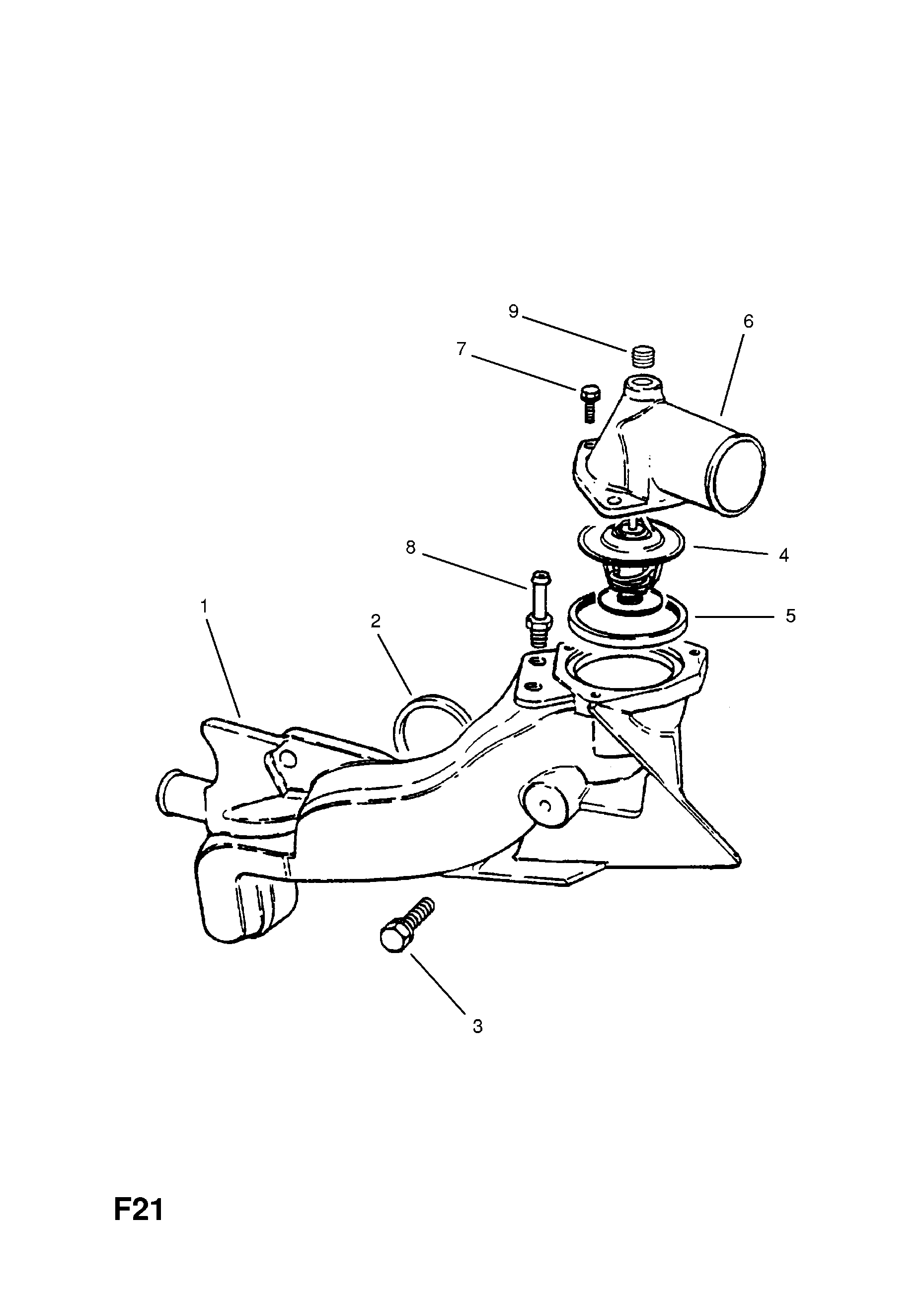 THERMOSTAT, HOUSING AND WATER OUTLET (CONTD.) <small><i>[17D[LU7],17DR[LU7] DIESEL ENGINES]</i></small>