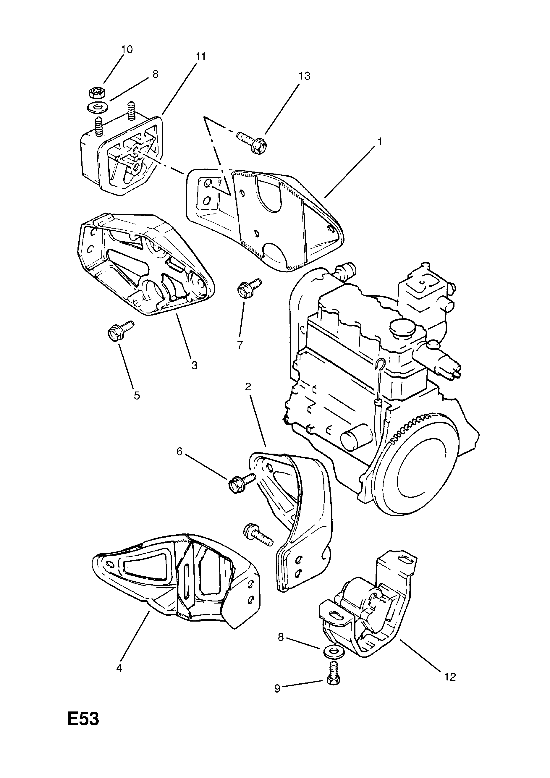 ENGINE MOUNTINGS <small><i>[FRONT MOUNTINGS]</i></small>