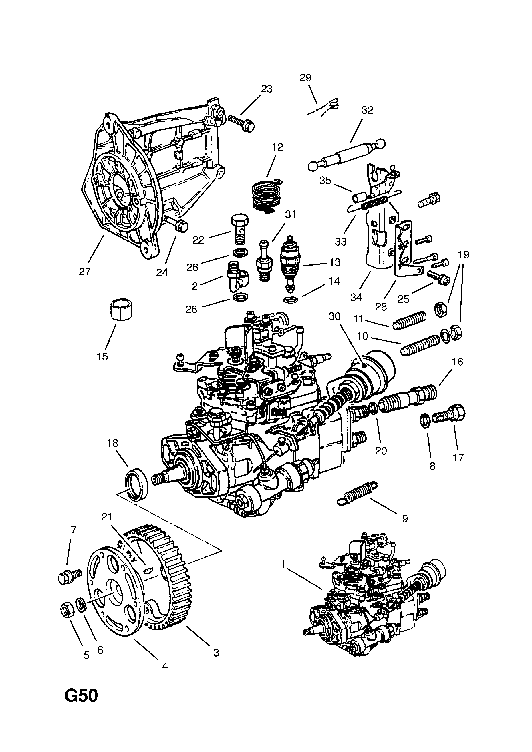 FUEL INJECTION PUMP (CONTD.) <small><i>[17D[LU7],17DR[LU7] DIESEL ENGINES (BOSCH) (USED WITH FIVE SPEED MANUAL TRANSMISSION)]</i></small>
