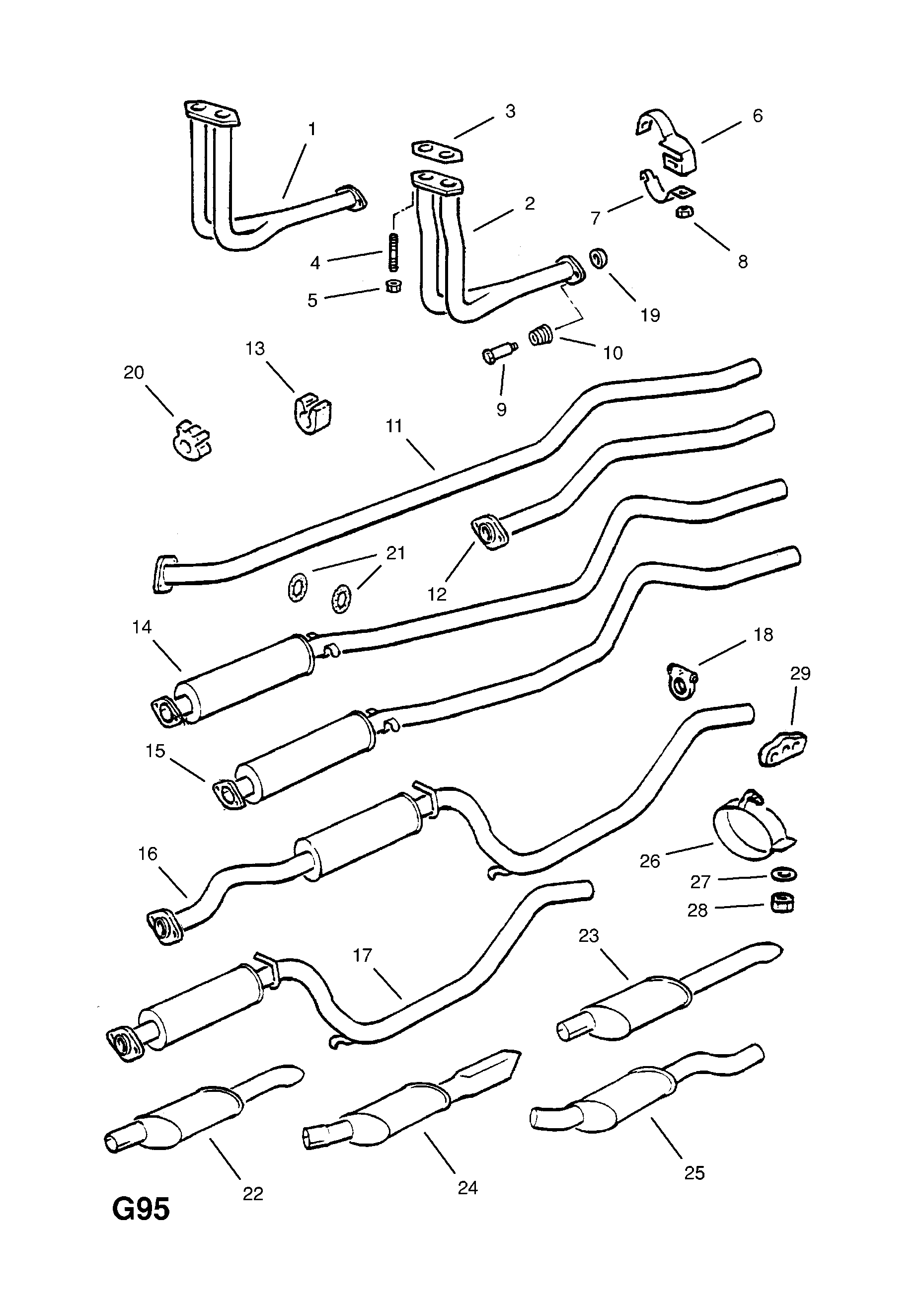 EXHAUST PIPE,SILENCER AND CATALYTIC CONVERTER (CONTD.) <small><i>[16D[L53],16DA[L53] DIESEL ENGINES]</i></small>