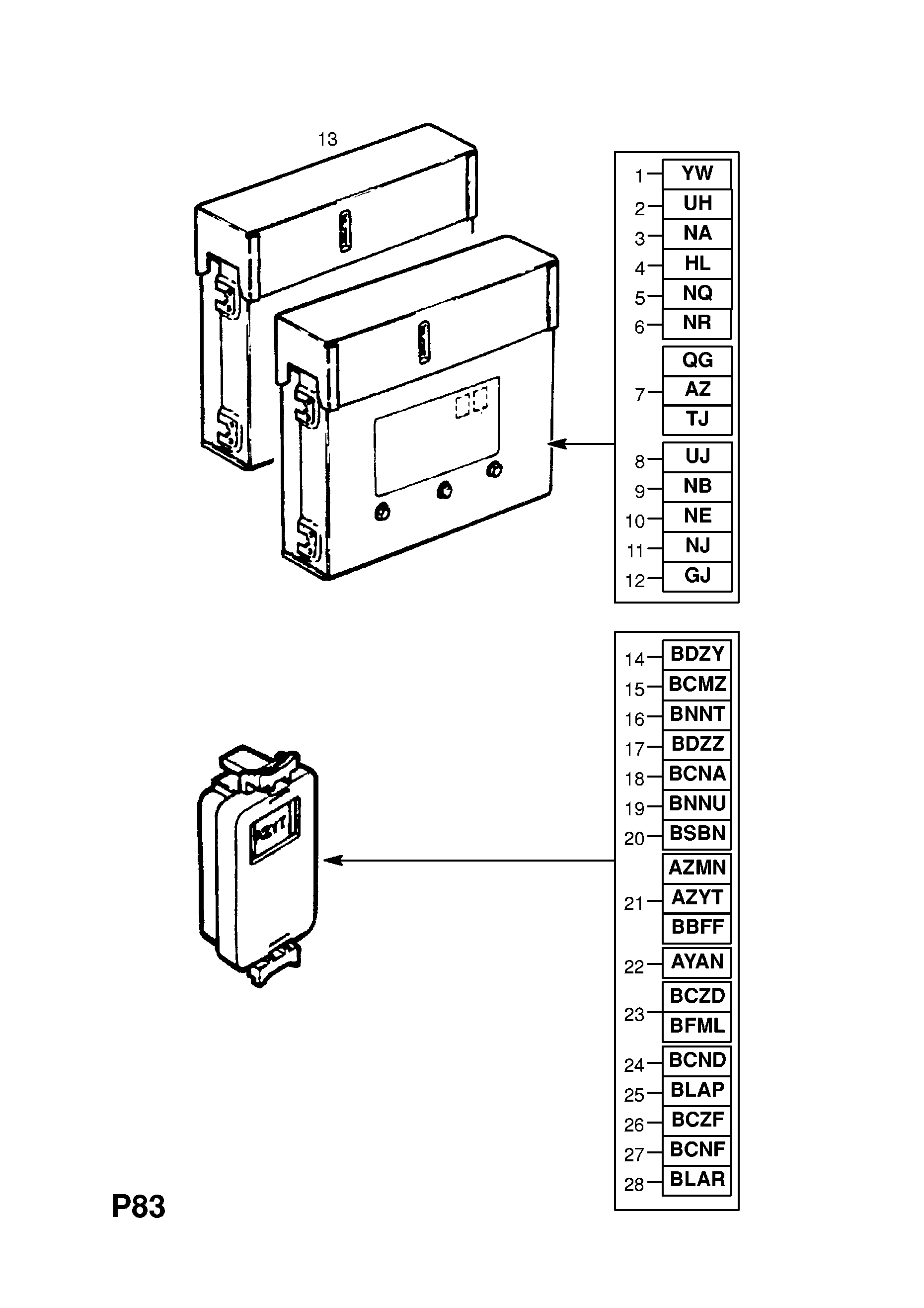 FUEL INJECTION CONTROL UNIT <small><i>[C14NZ[2H6],X14NZ[2H6],14SE[L48],C14SE[L48],X14XE[L95] PETROL ENGINES]</i></small>