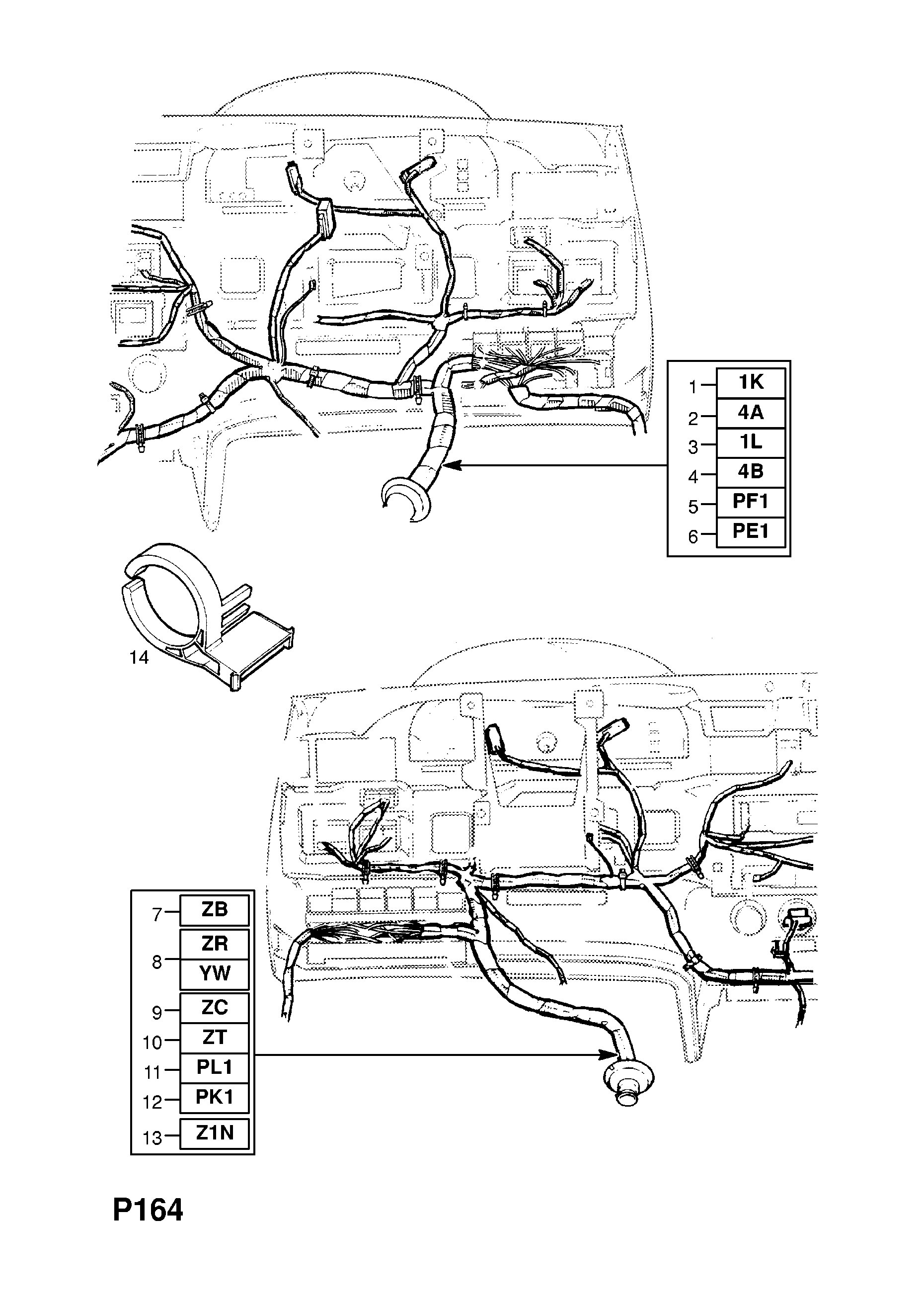 INSTRUMENT PANEL WIRING HARNESS (CONTD.) <small><i>[LHD - USED WITH AIR CONDITIONING AND ANTI-THEFT WARNING SYSTEM V2000001- V5000001- V8000001- VP000001-]</i></small>