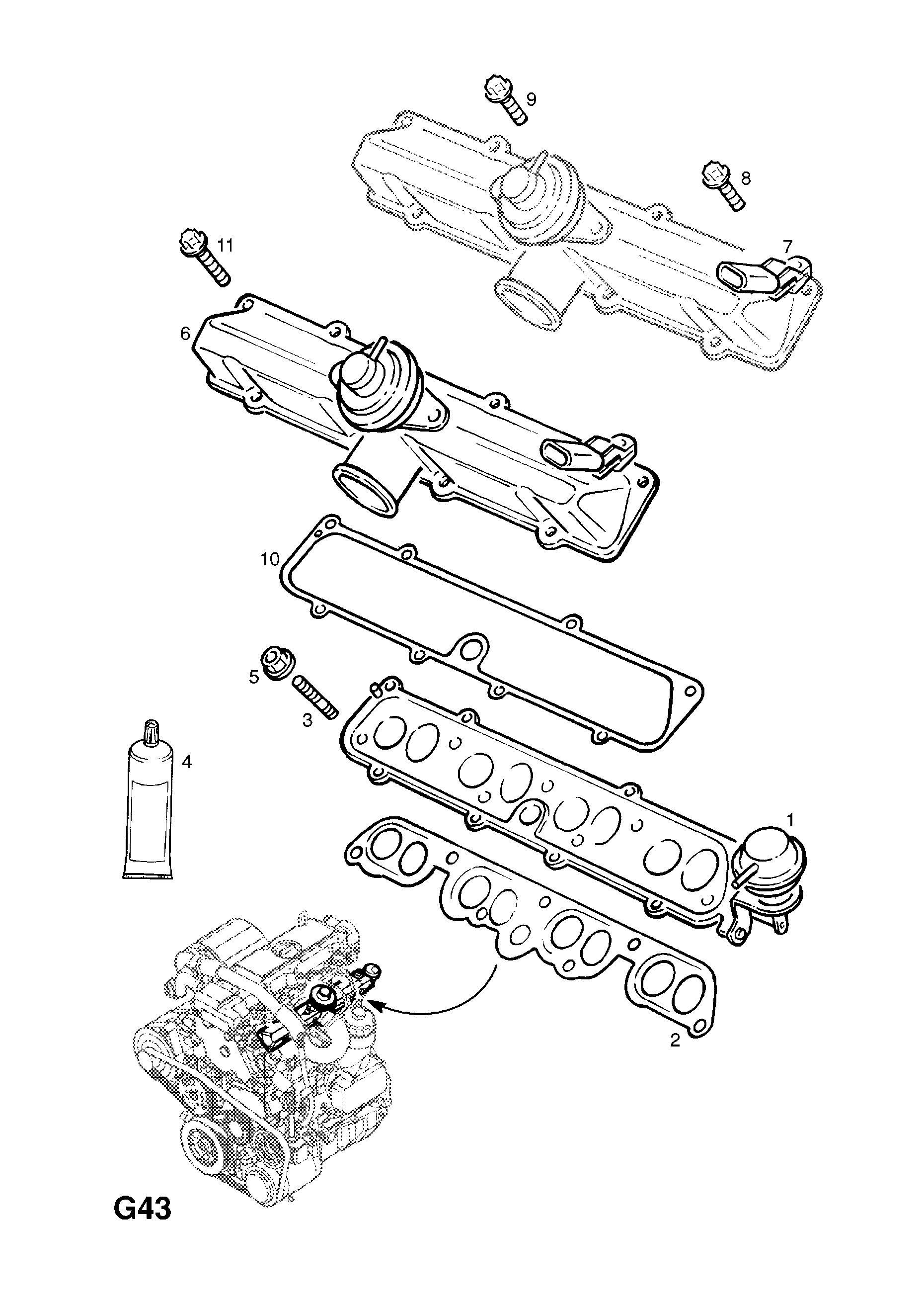 INDUCTION MANIFOLD (CONTD.) <small><i>[X20DTL[LD3],Y20DTL[LD3] ENGINES]</i></small>