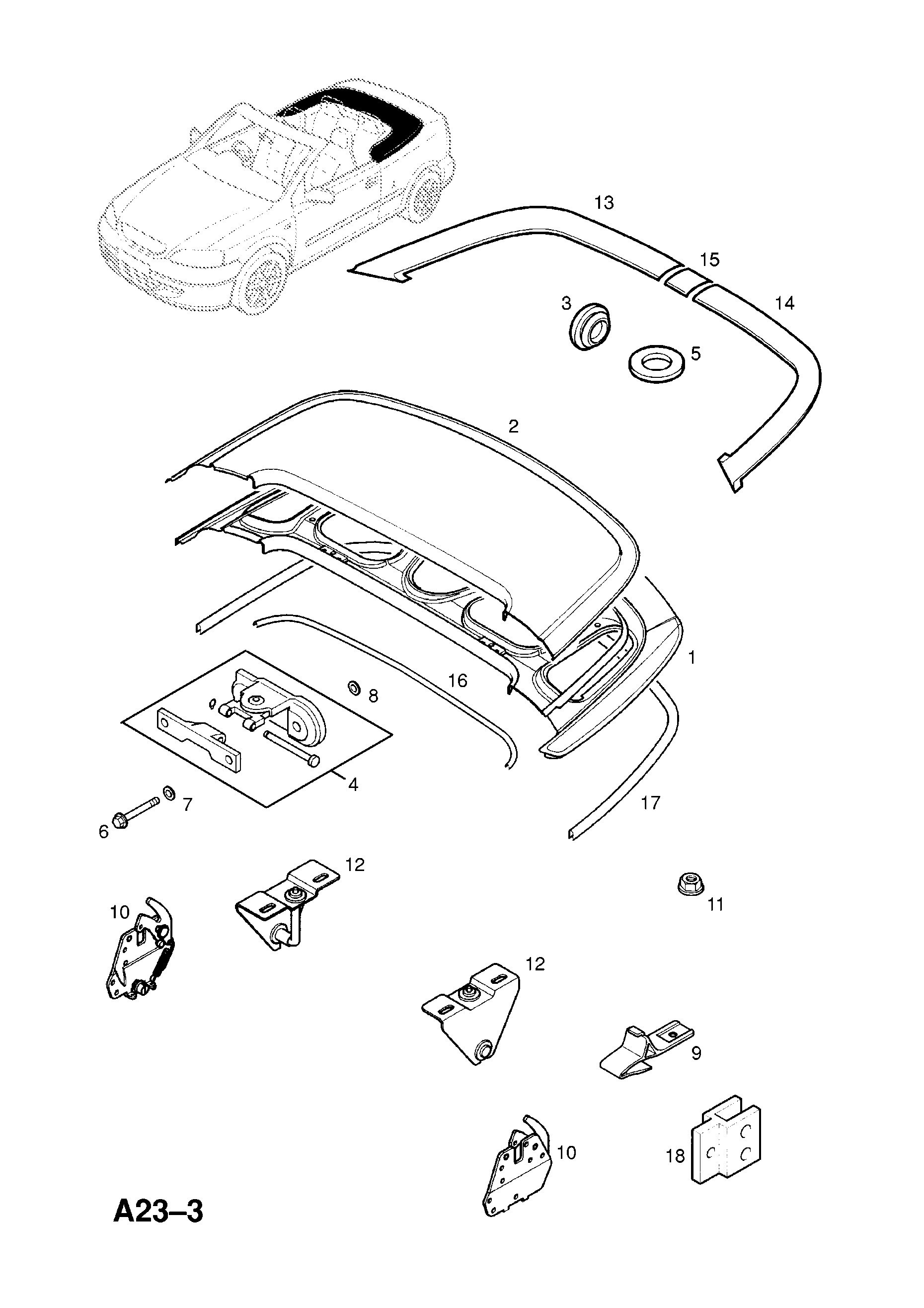 FOLDING ROOF FITTINGS <small><i>[CONVERTIBLE (F67)]</i></small>