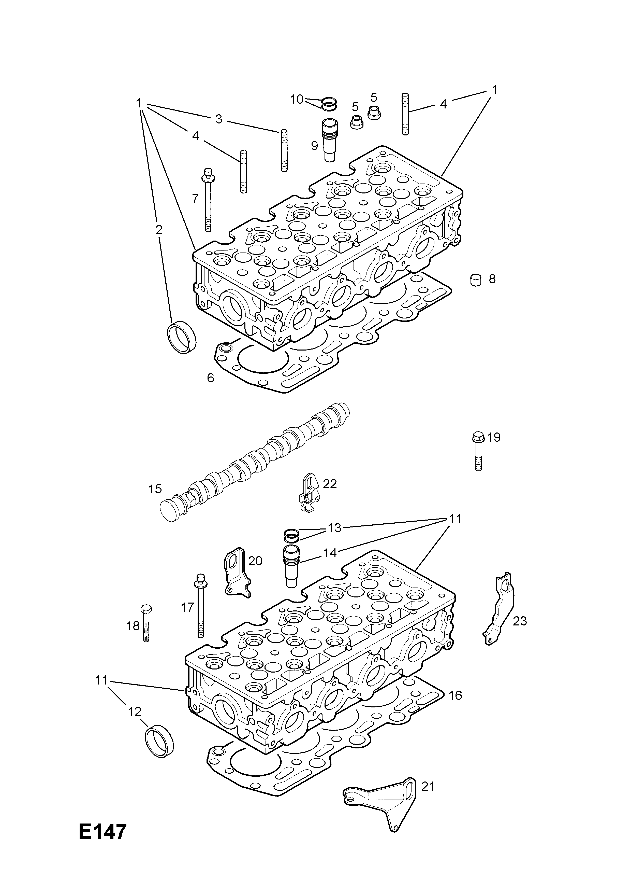 CYLINDER HEAD, PLUGS AND GASKET <small><i>[Z17DTL[LRB] ENGINE]</i></small>