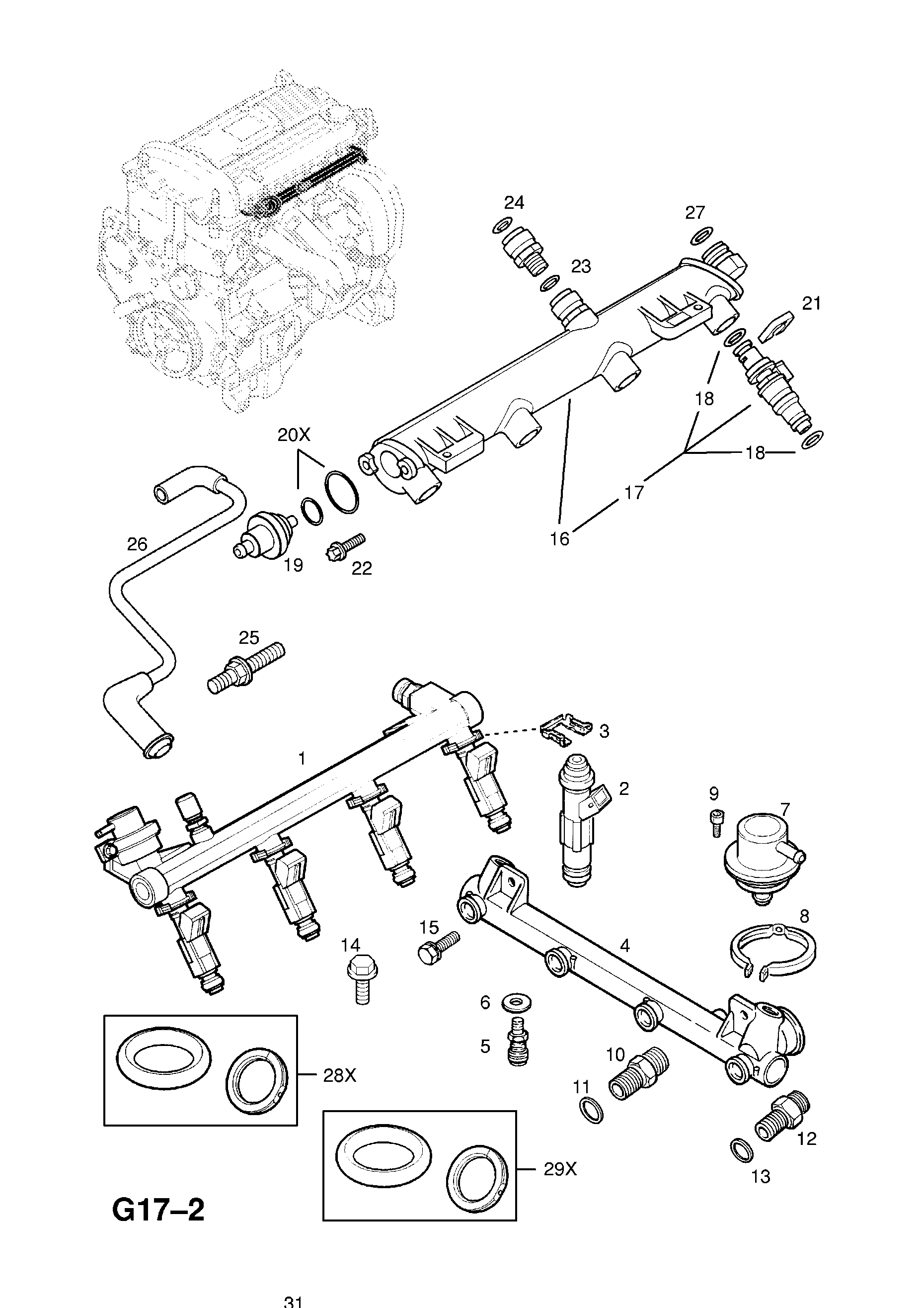 FUEL INJECTION DISTRIBUTION <small><i>[Z20LET[L70] ENGINE]</i></small>