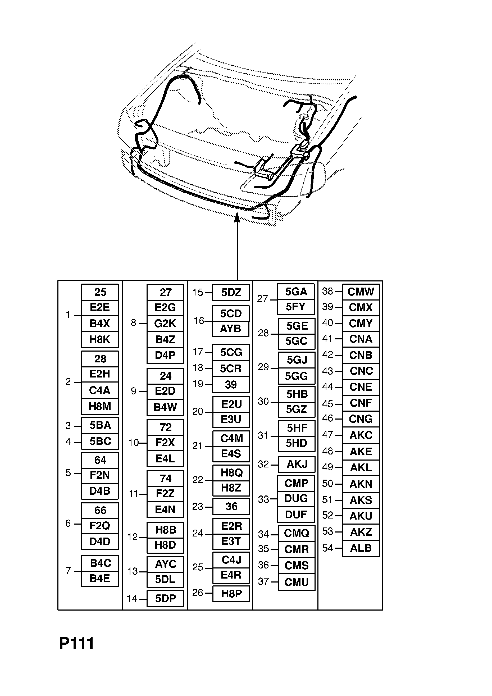FRONT BODY WIRING HARNESS (CONTD.) <small><i>[HATCH,SALOON,ESTATE,VAN (F08,F35,F48,F69,F70) (USED WITH MANUAL TRANSMISSION) (FOR AIR CONDITIONING) (RHD)]</i></small>
