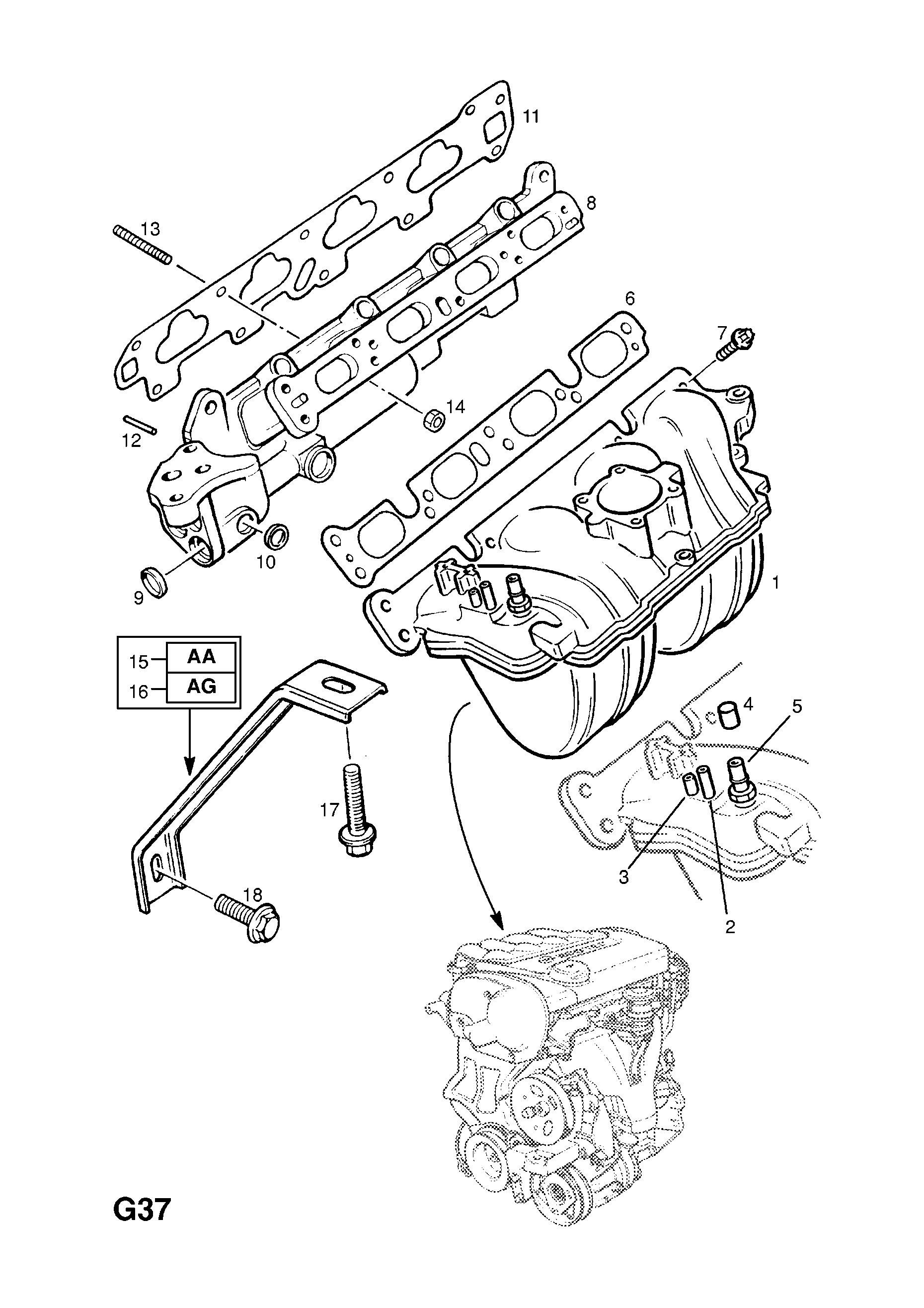 INDUCTION MANIFOLD (CONTD.) <small><i>[X14XE[L95] ENGINE]</i></small>