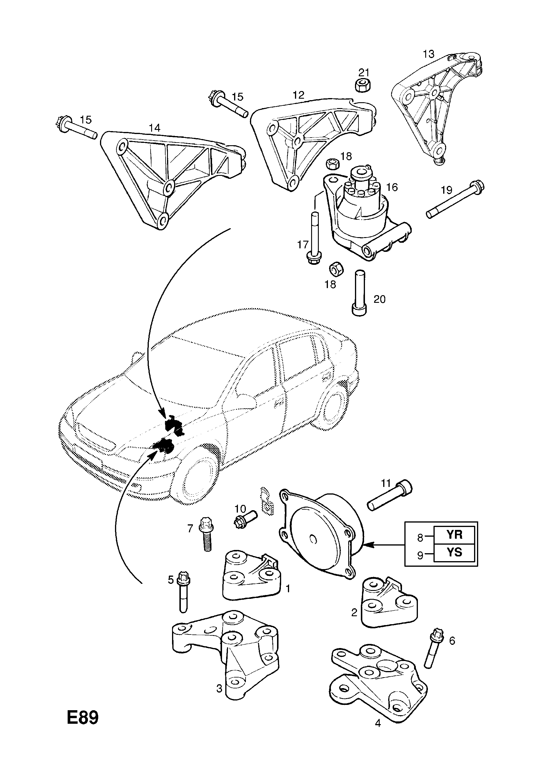 ENGINE MOUNTINGS (CONTD.) <small><i>[REAR ENGINE MOUNTING]</i></small>