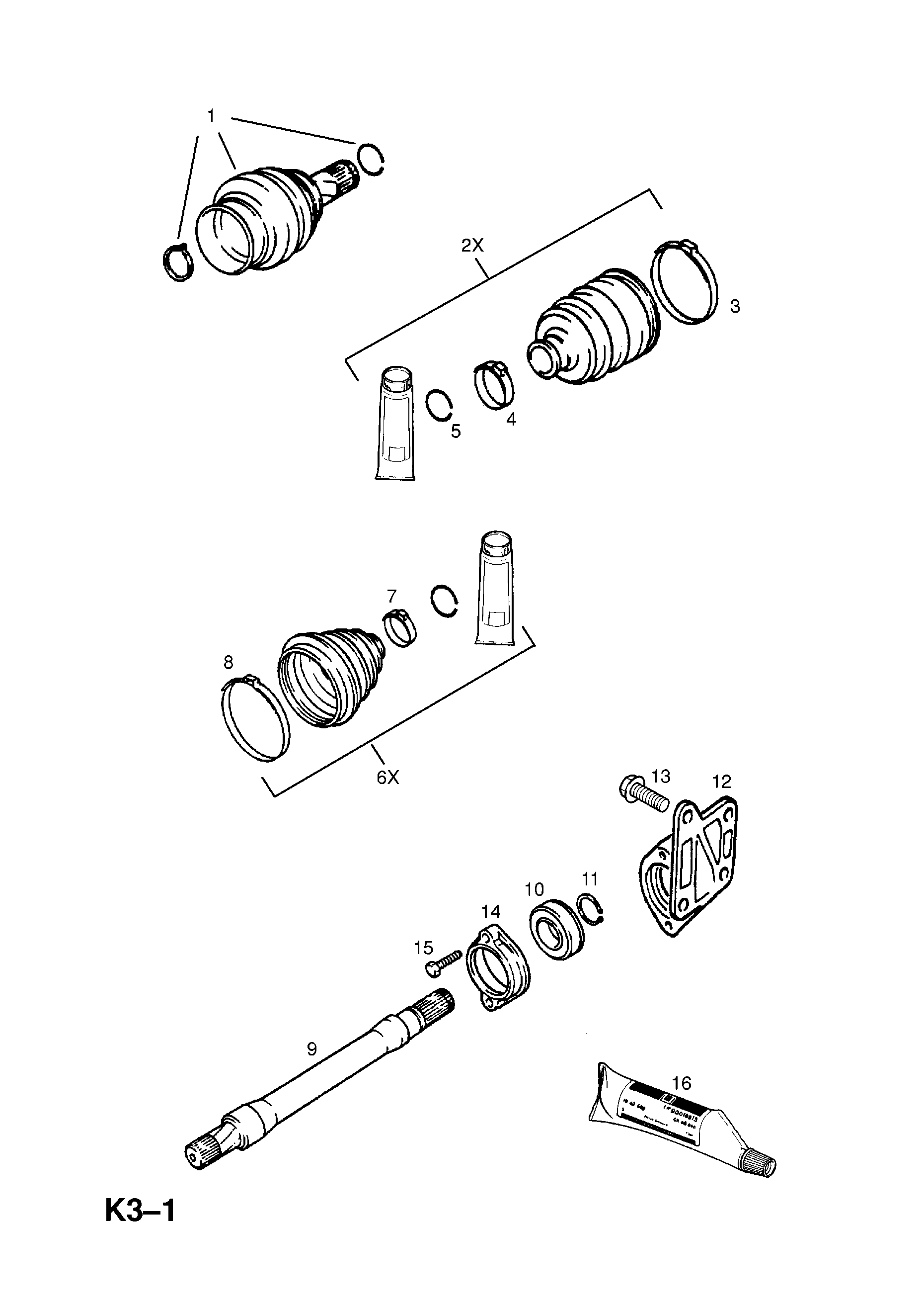 FRONT AXLE DRIVE SHAFT JOINTS AND FIXINGS (CONTD.) <small><i>[ALL MODELS]</i></small>