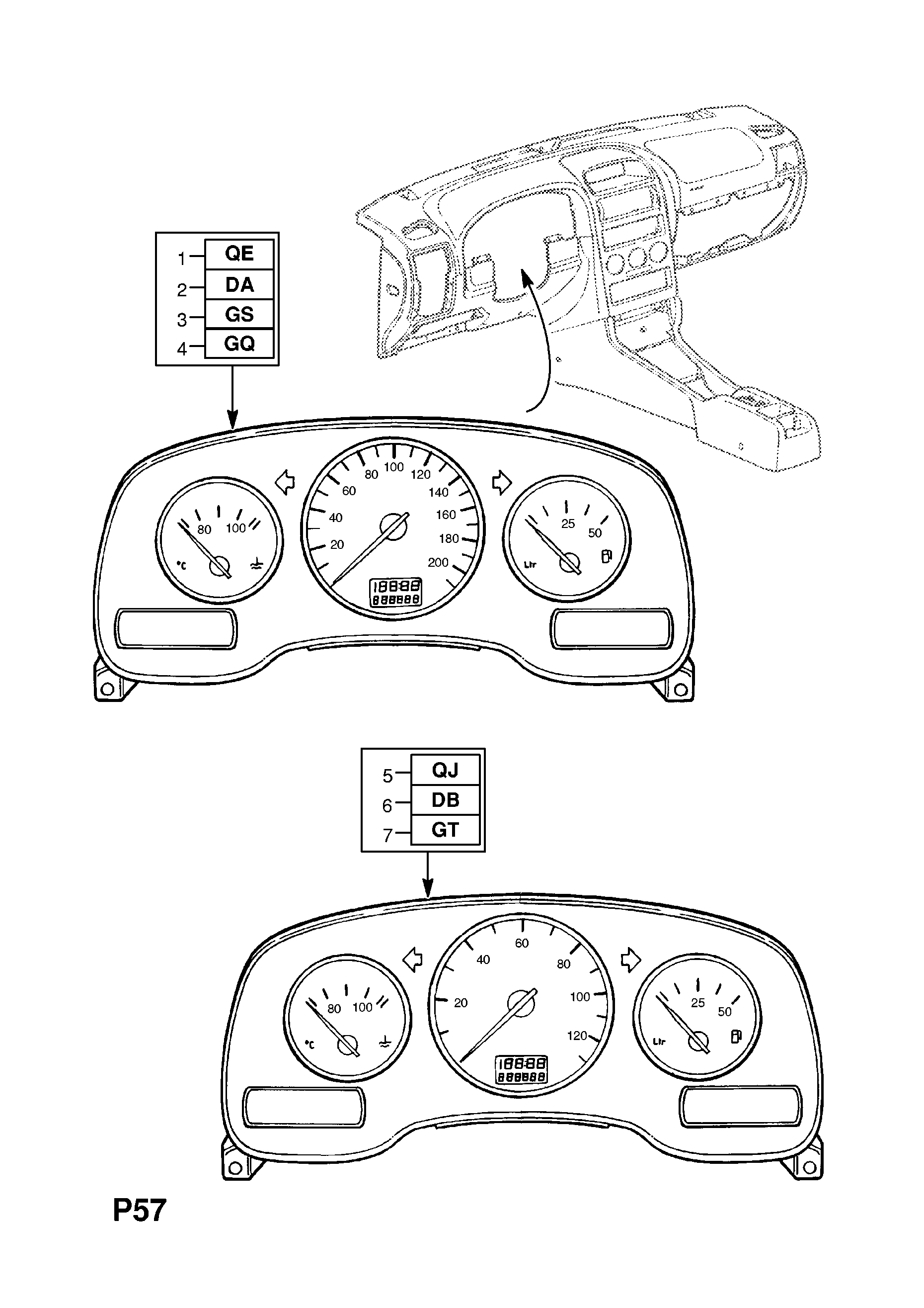 INSTRUMENTS (EXCHANGE) (CONTD.) <small><i>[HATCH,SALOON,ESTATE,VAN (F08,F35,F48,F69,F70) (USED WITH AUTOMATIC TRANSMISSION) (NOT USED WHEN TACHOMETER FITTED) (EXCEPT VAUXHALL)]</i></small>