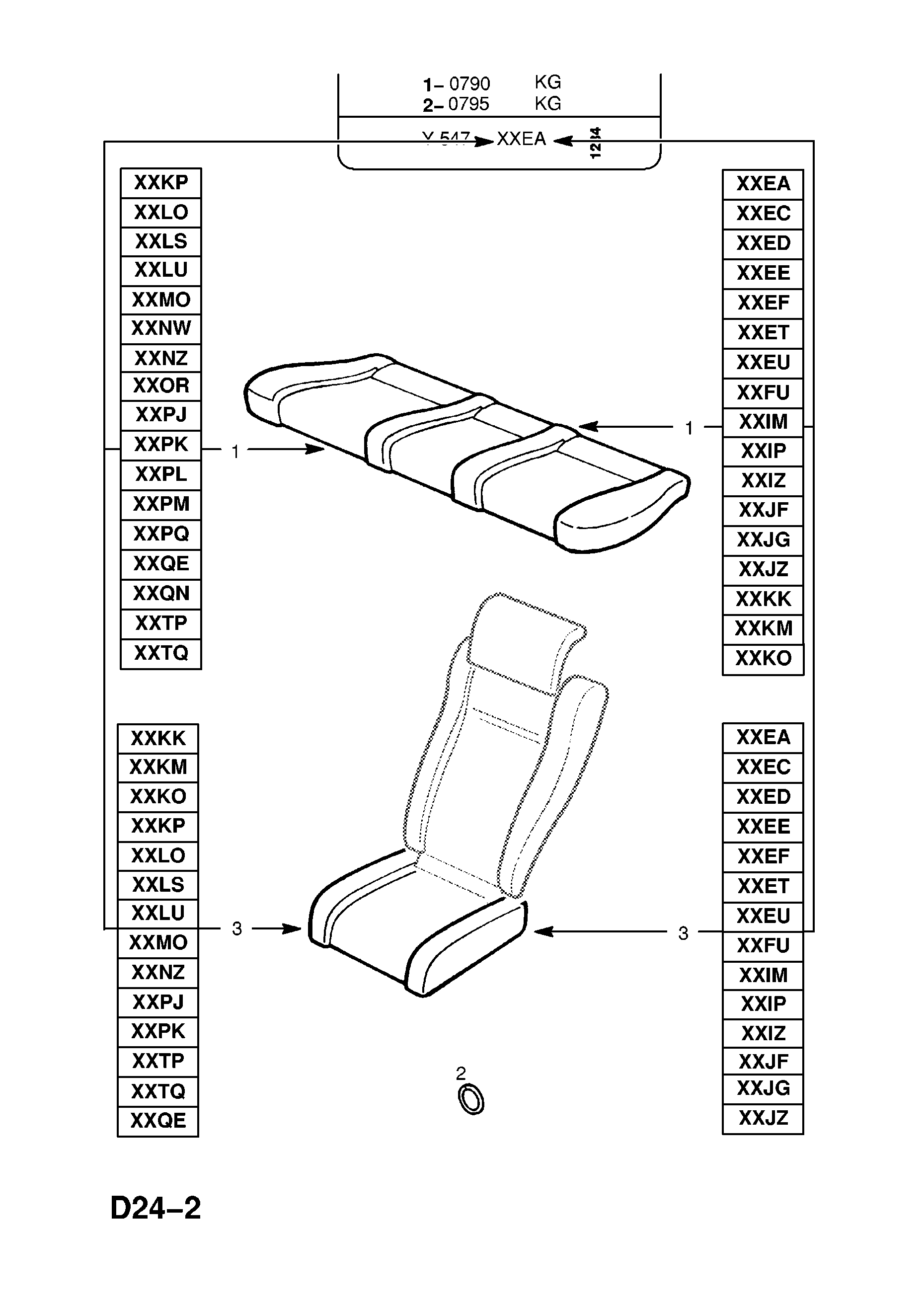 CUSHION TRIM (CONTD.) <small><i>[MONOCAB (F75) (SECOND ROW SEAT 40/20/40 SPLIT)]</i></small>