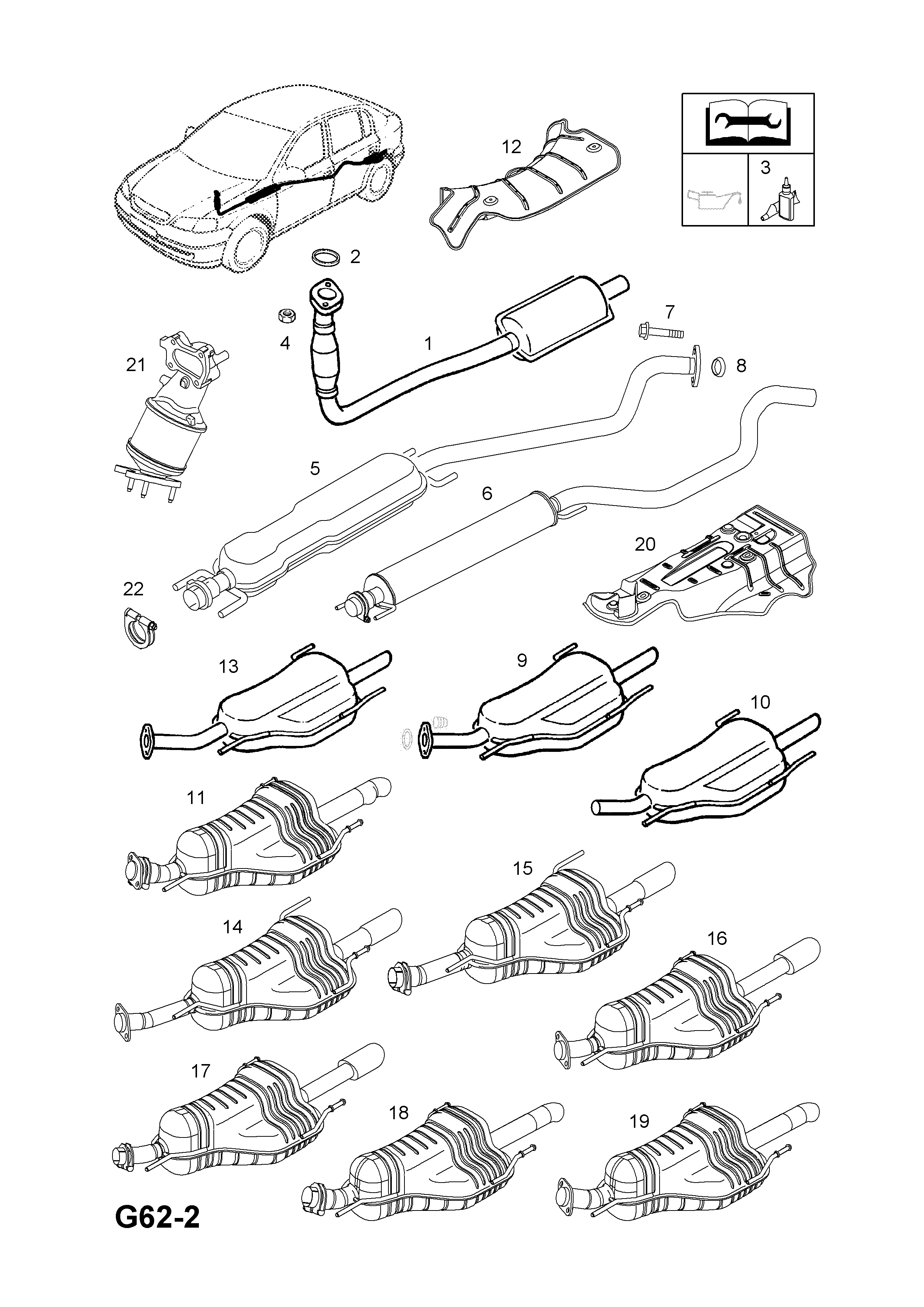 EXHAUST PIPE,SILENCER AND CATALYTIC CONVERTER (CONTD.) <small><i>[Y22DTR[L50/LRE] ENGINE (CONVERTIBLE,COUPE) (F67,F07) (REAR)]</i></small>