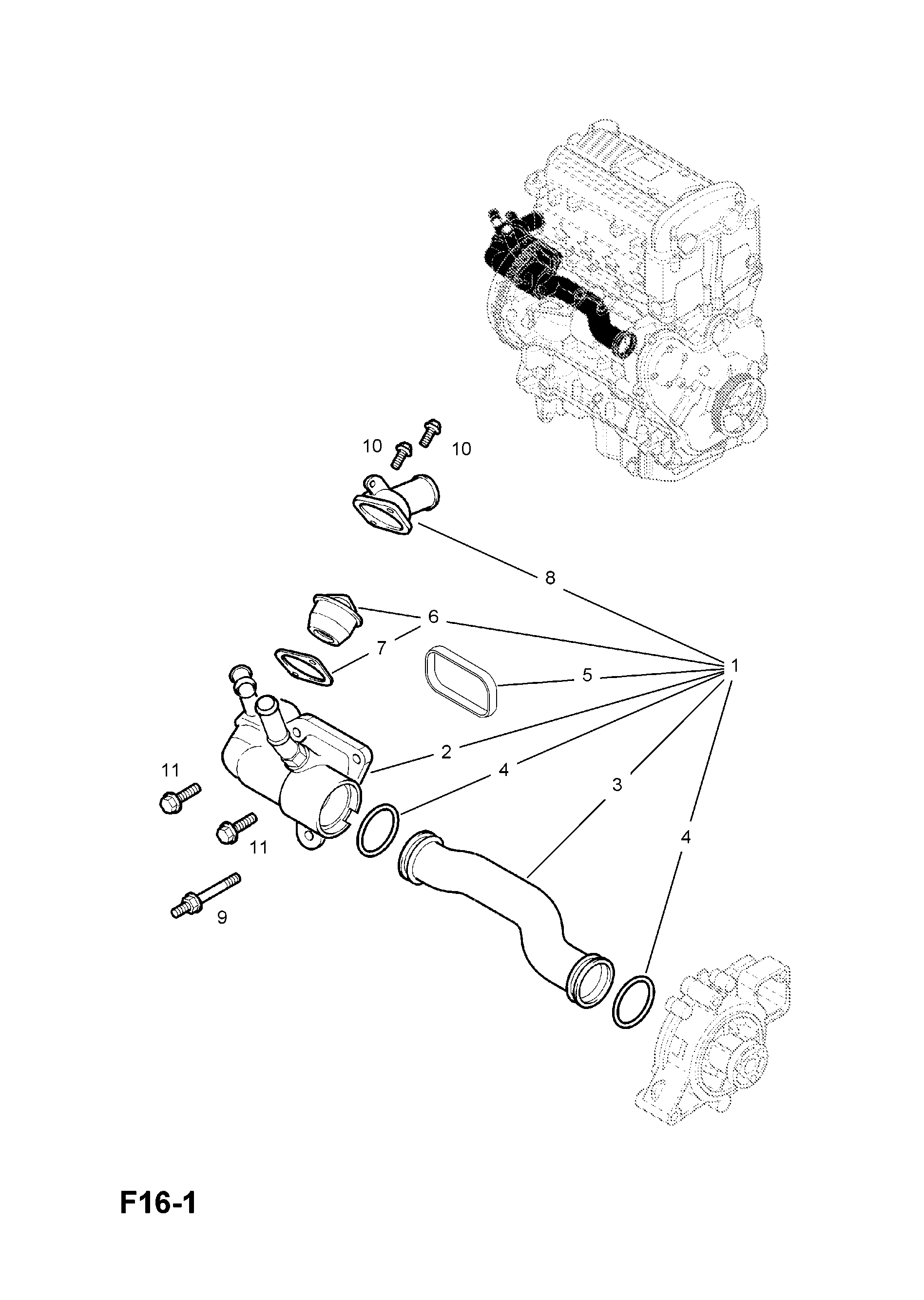 THERMOSTAT, HOUSING AND WATER OUTLET (CONTD.) <small><i>[Z22SE[L61] ENGINE]</i></small>
