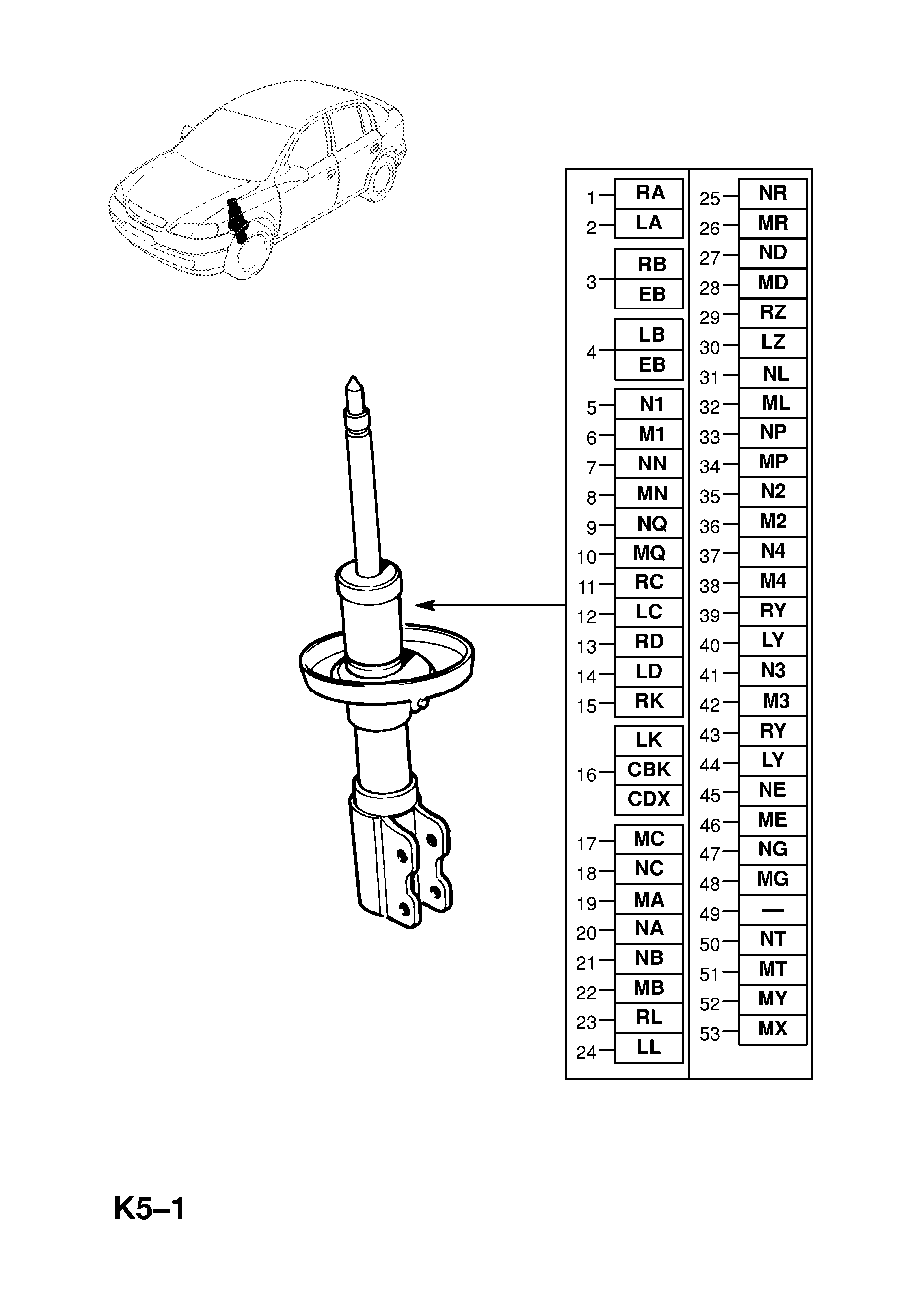 FRONT SHOCK ABSORBERS <small><i>[HATCH,SALOON,ESTATE (F08,F35,F48,F69) (C16SEL[L91],X16XEL[L91],Z16XE[L91] ENGINES)]</i></small>