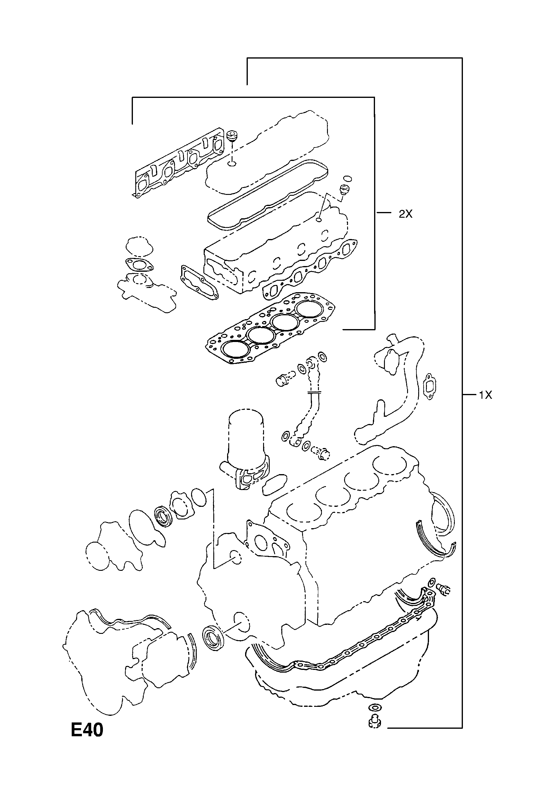 ENGINE GASKET SETS [25 DIESEL ENGINE] OPEL CAMPO