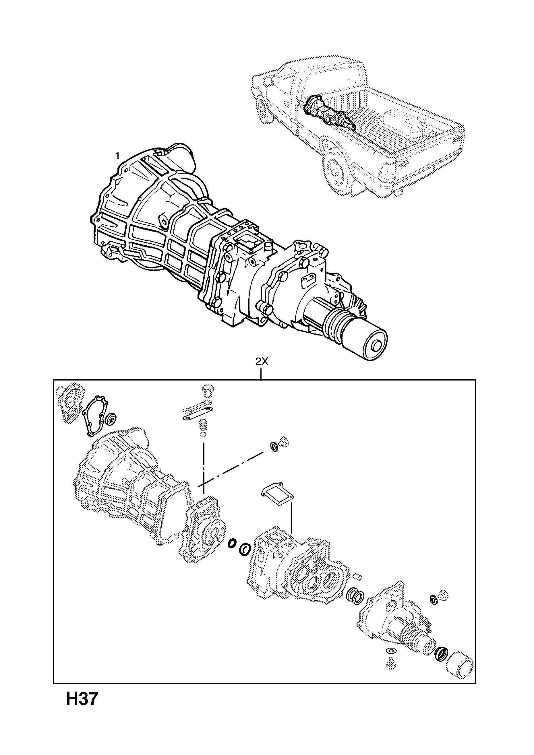 TRANSMISSION GASKET SET [25TD TURBODIESEL ENGINE (CHARGED AIR COOLER)] OPEL CAMPO