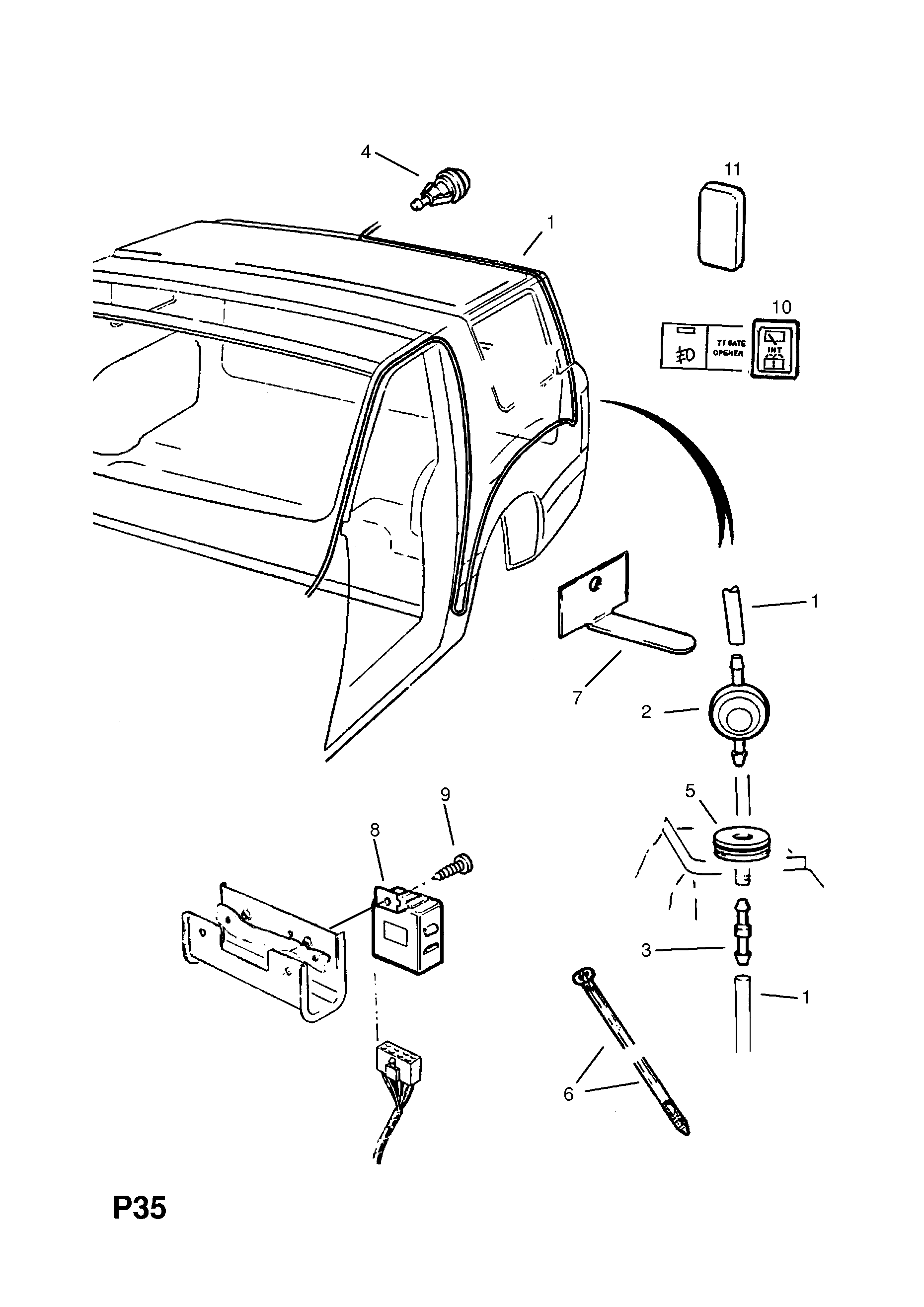 BACK DOOR WIPER AND WASHER (CONTD.) <small><i>[2 DOOR UD2 (EXCEPT FOLDING ROOF) (CONTD.)]</i></small>
