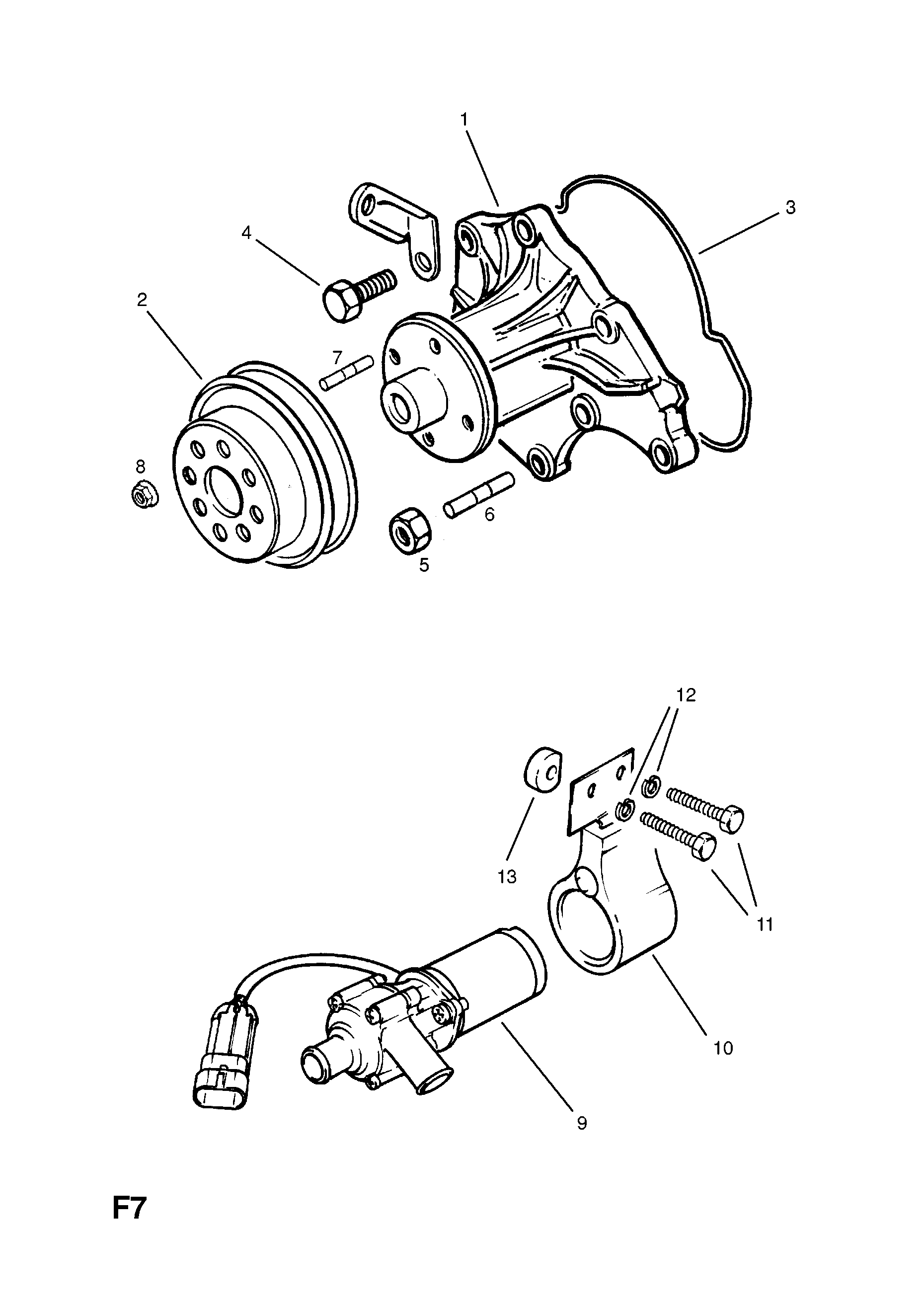 AUXILIARY COOLING PUMP AND FITTINGS <small><i>[23TD DIESEL ENGINE]</i></small>