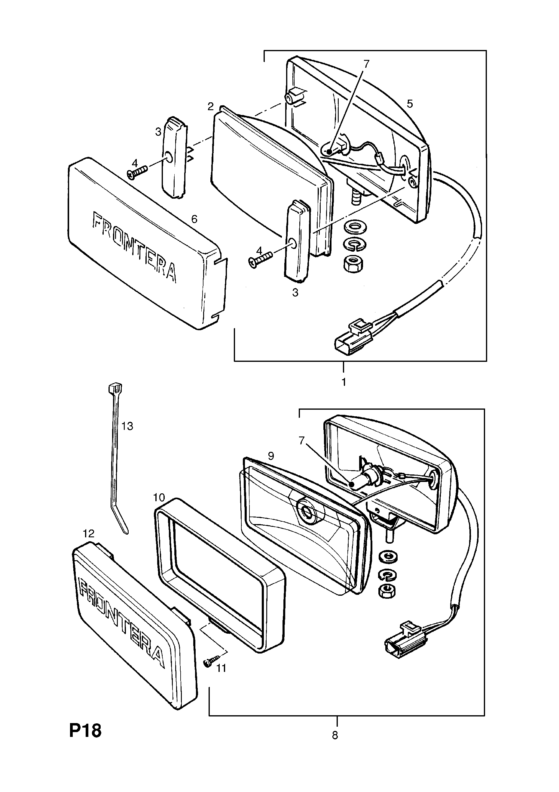 FRONT FOGLAMP AND FIXINGS <small><i>[BOSCH TYPE]</i></small>
