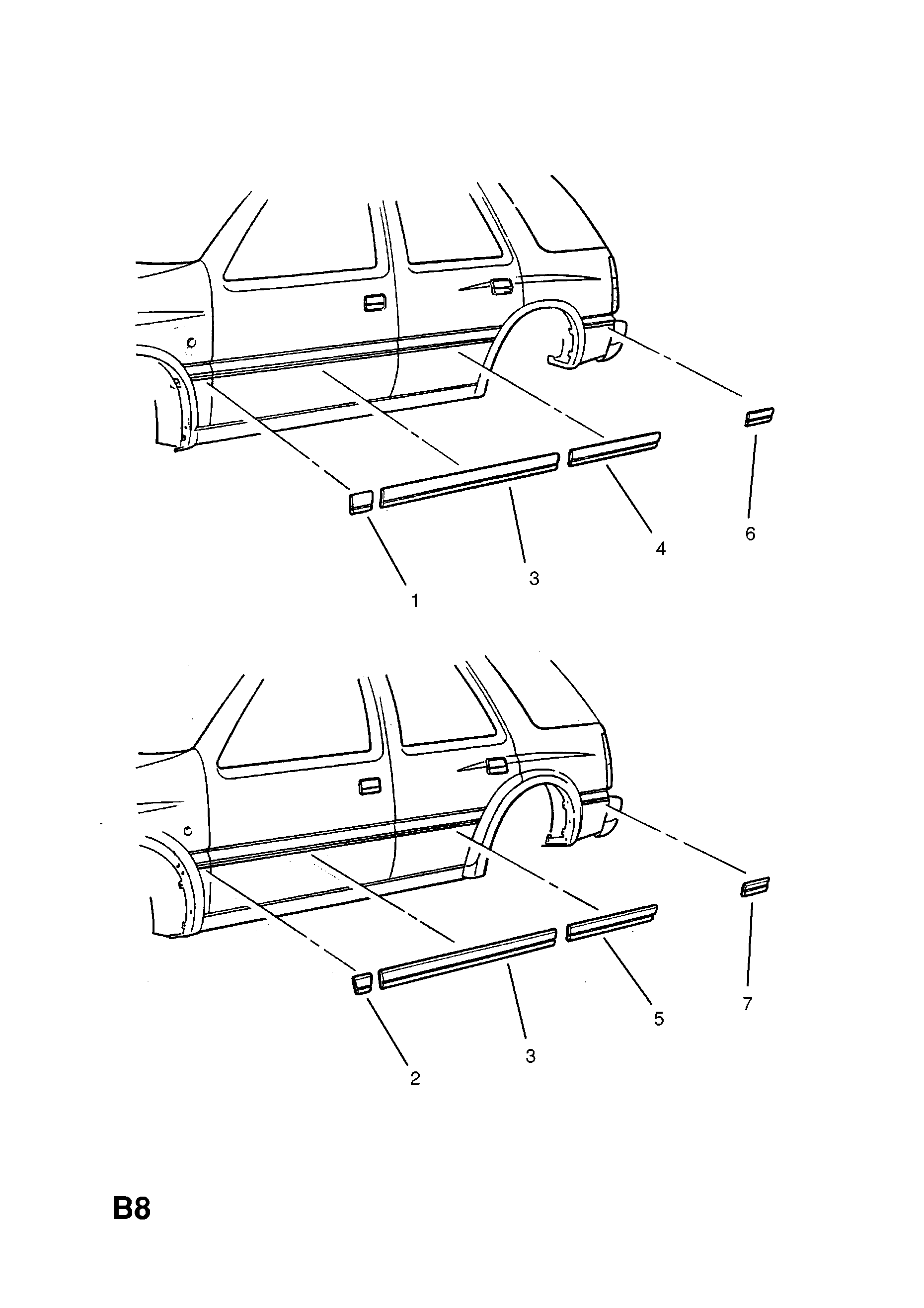 FRONT WING PROTECTIVE MOULDING <small><i>[4 DOOR WL4]</i></small>