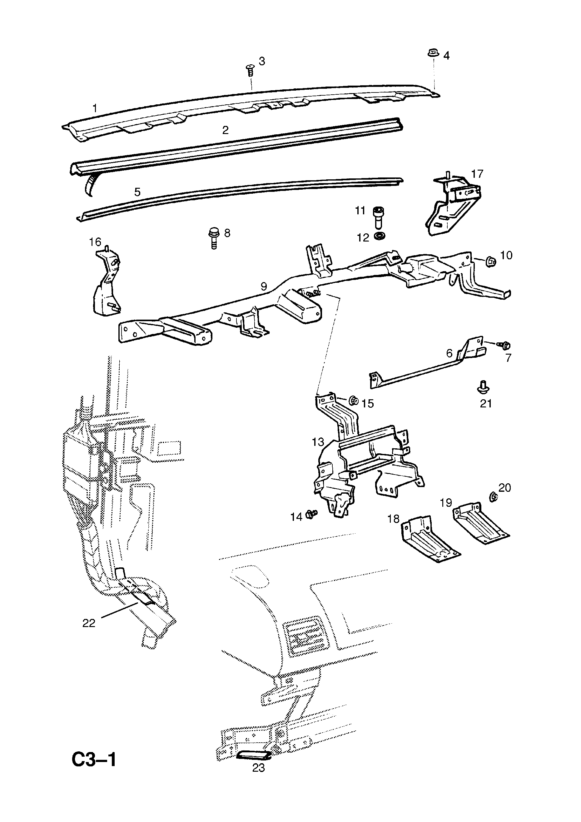 INSTRUMENT PANEL CROSSBEAM AND STAY