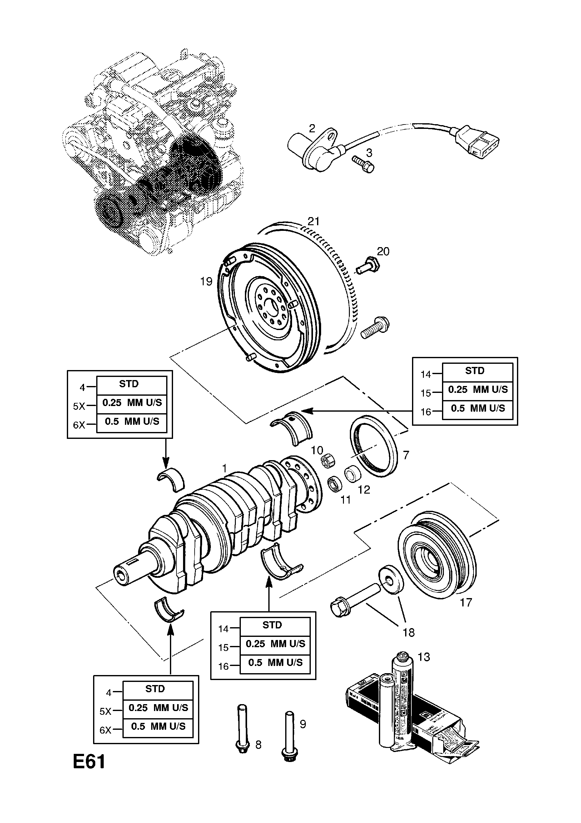 FLYWHEEL AND FITTINGS <small><i>[AUTOMATIC TRANSMISSION]</i></small>